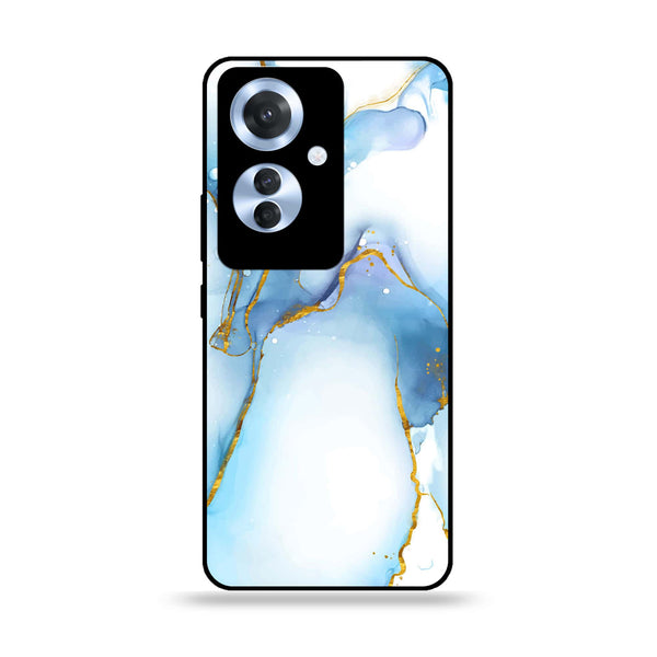 Oppo Reno 11F - Blue Marble 2.0 Design 6- Premium Metal Printed soft Bumper shock Proof Case  CS-31361