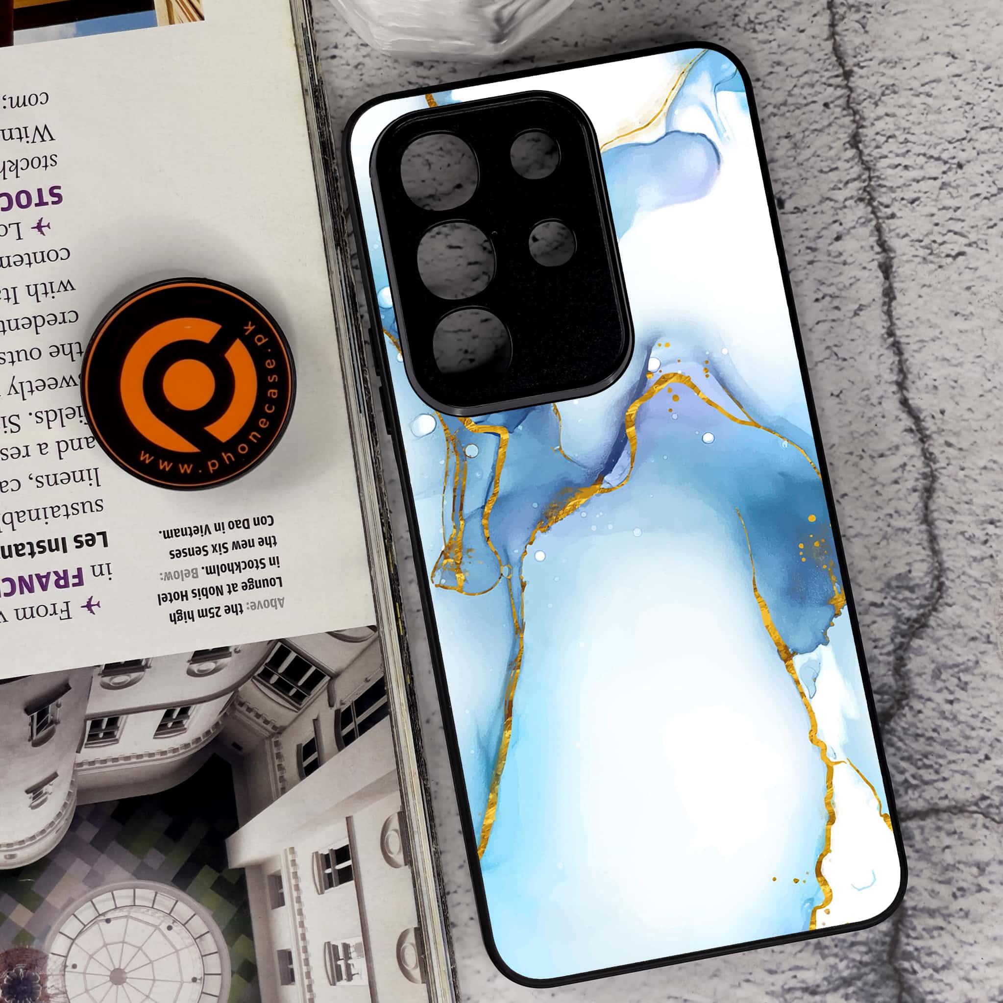 Vivo Y29 4G - Blue Marble 2.0 Series - Premium Metal Printed soft Bumper Shock Proof Case