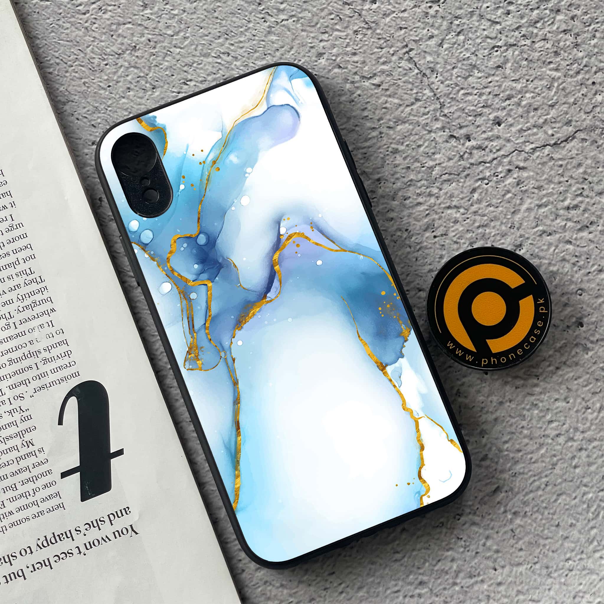 iPhone XR - Blue Marble Series V 2.0 - Premium Metal Printed soft Bumper shock Proof Case