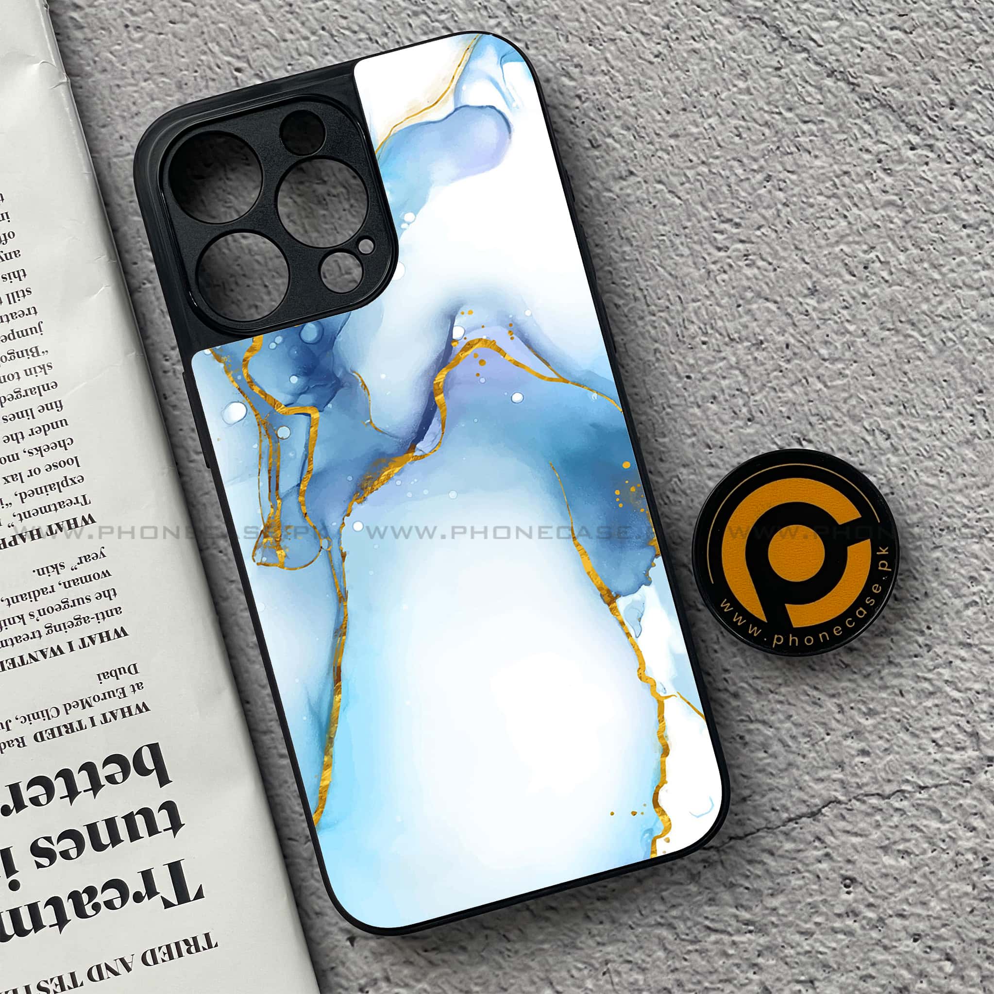 iPhone 15 Pro Max - Blue Marble Series V 2.0 - Premium Metal Printed soft Bumper shock Proof Case