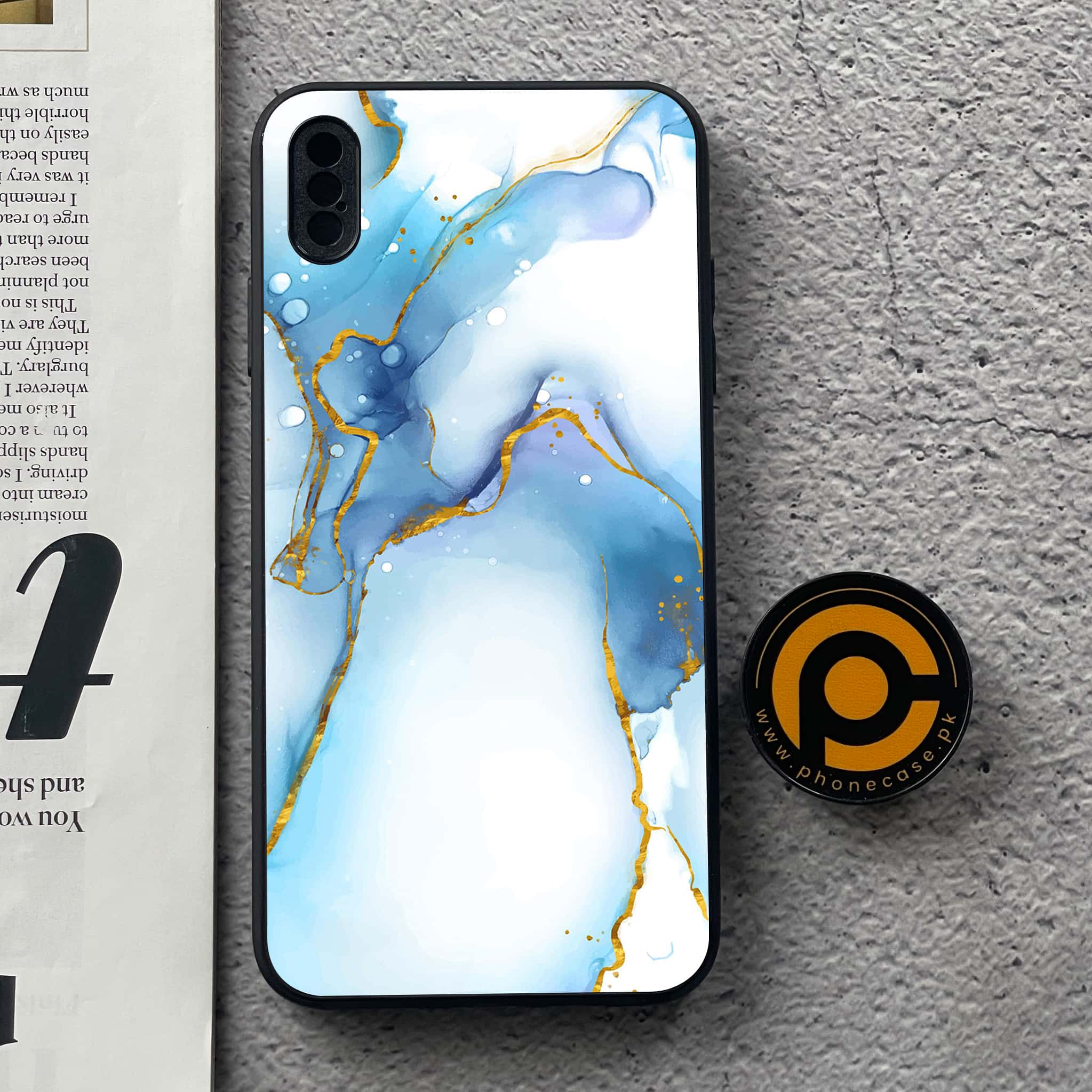 iPhone Xs Max - Blue Marble Series V 2.0 - Premium Metal Printed soft Bumper shock Proof Case