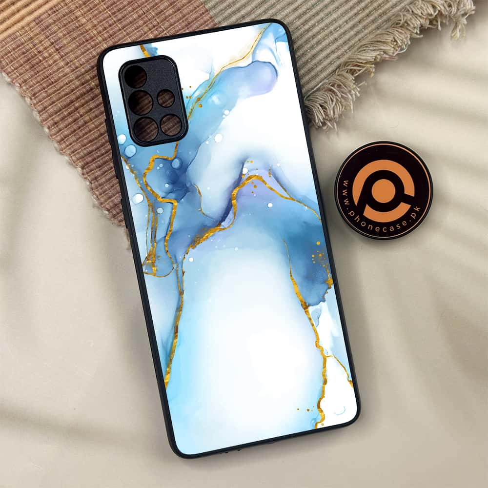 Samsung Galaxy A71 - Blue Marble 2.0 Series - Premium Metal Printed soft Bumper shock Proof Case
