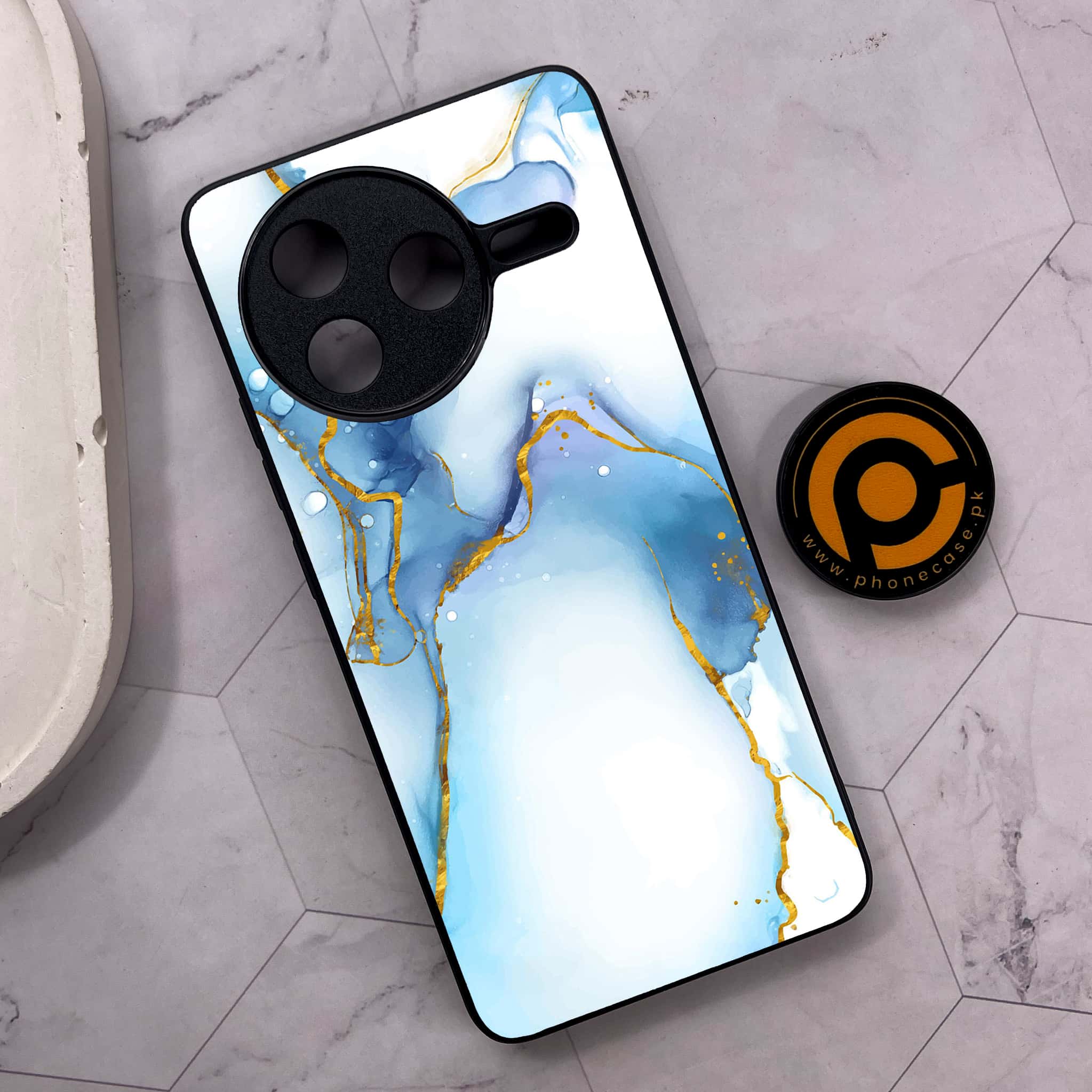 Xiaomi Poco F7 Pro 5G - Blue Marble 2.0 Series - Premium Metal Printed soft Bumper shock Proof Case