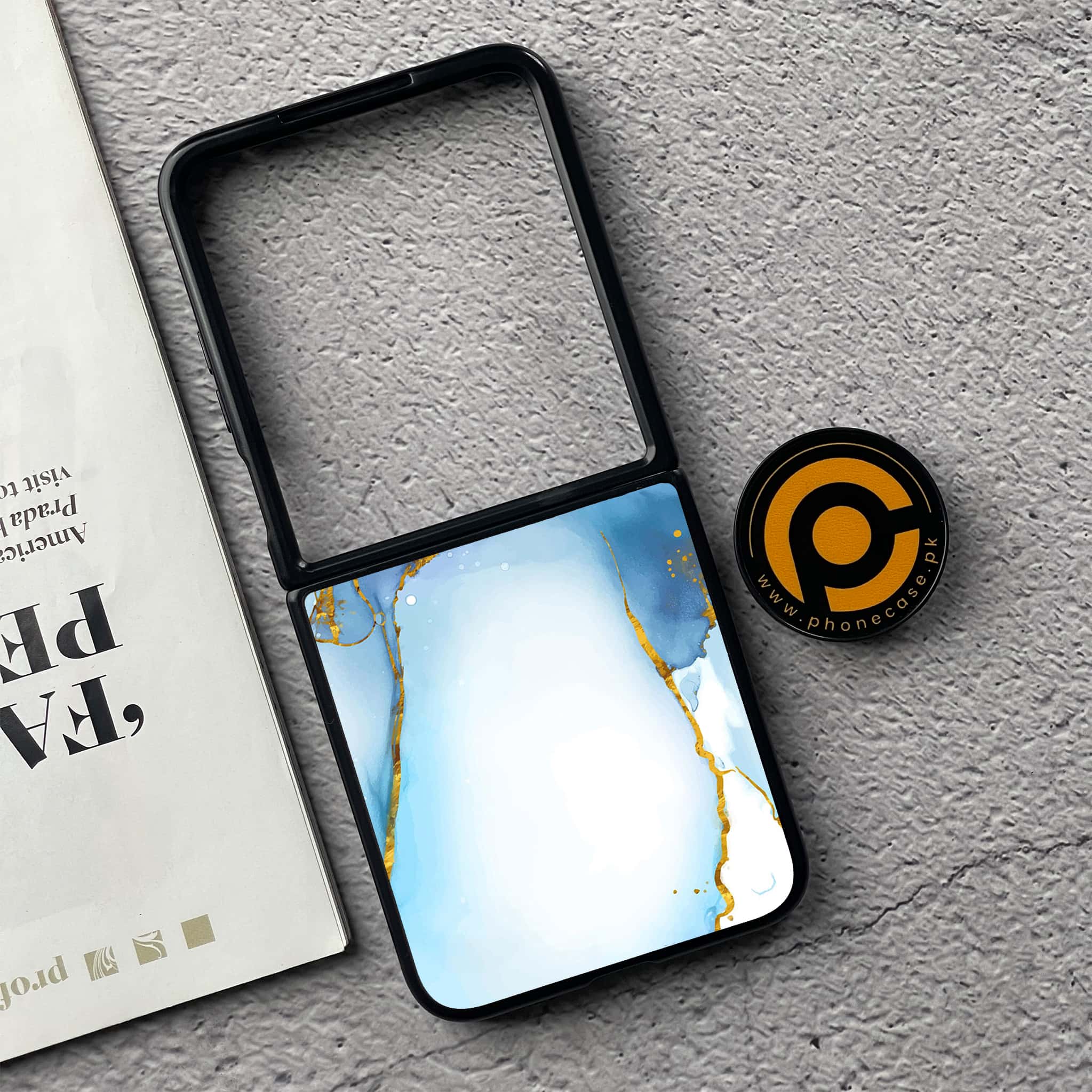 Xiaomi Mix Flip - Blue Marble 2.0 Series - Premium Metal  Printed soft Bumper shock Proof Case