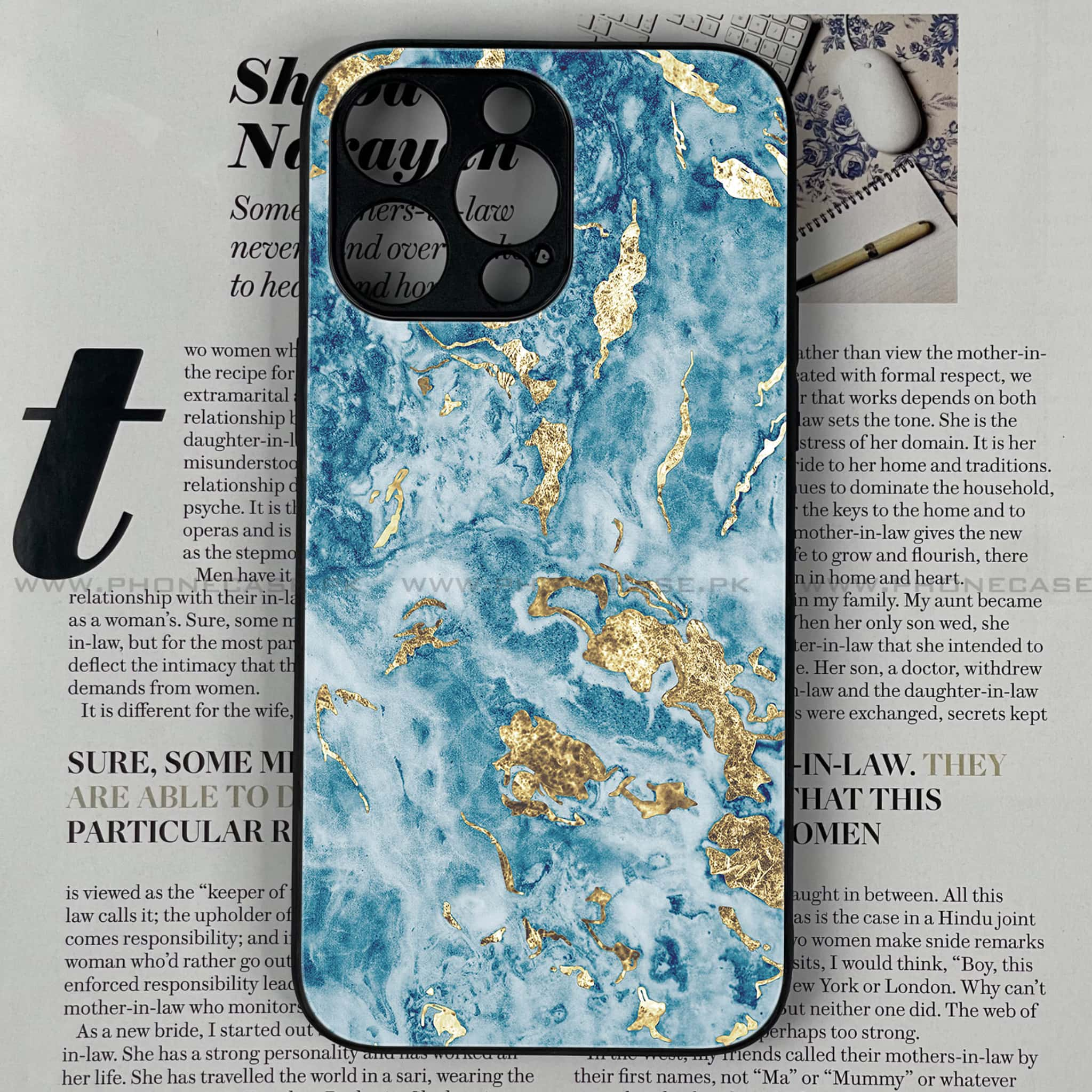 iPhone 13 Pro - Blue Marble V 2.0 Series - Premium Printed Glass soft Bumper shock Proof Case