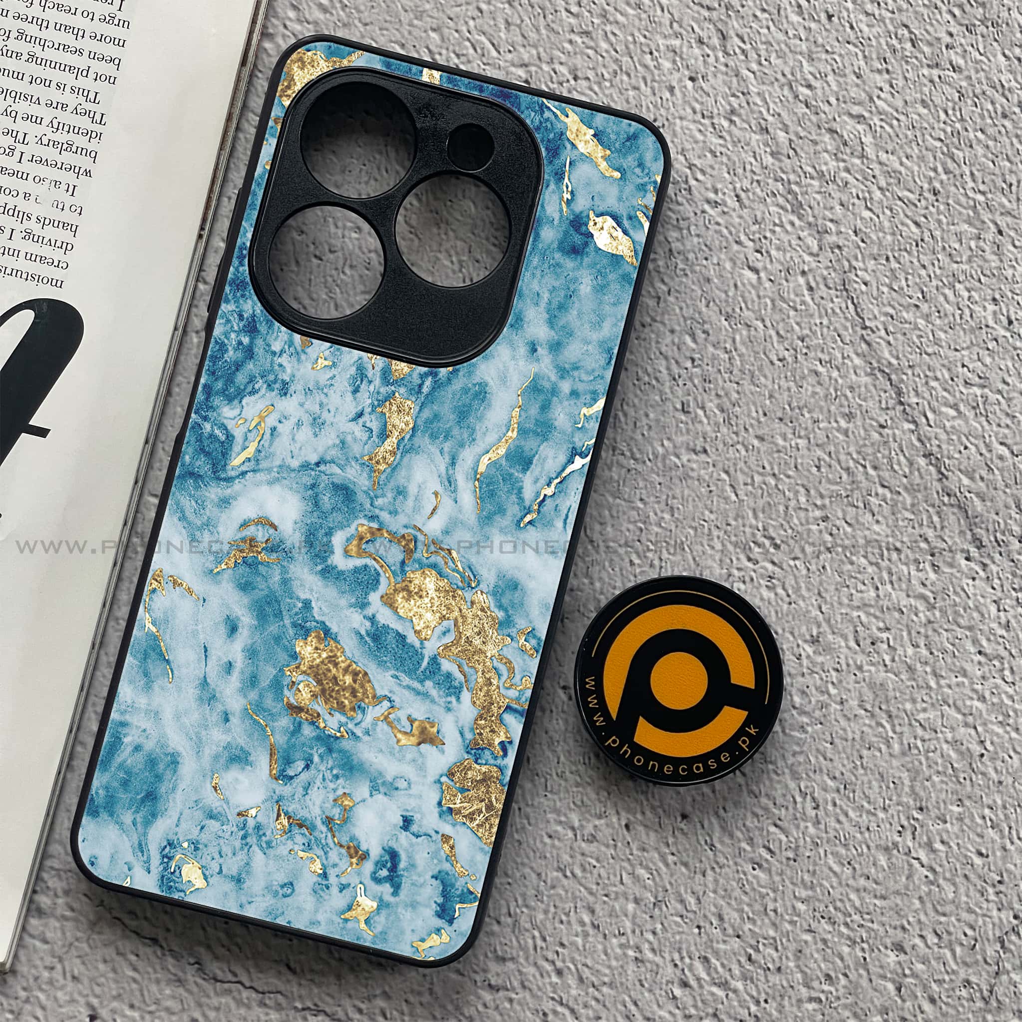 Tecno Spark 20C - Blue Marble Series V 2.0 - Premium Printed Glass soft Bumper shock Proof Case