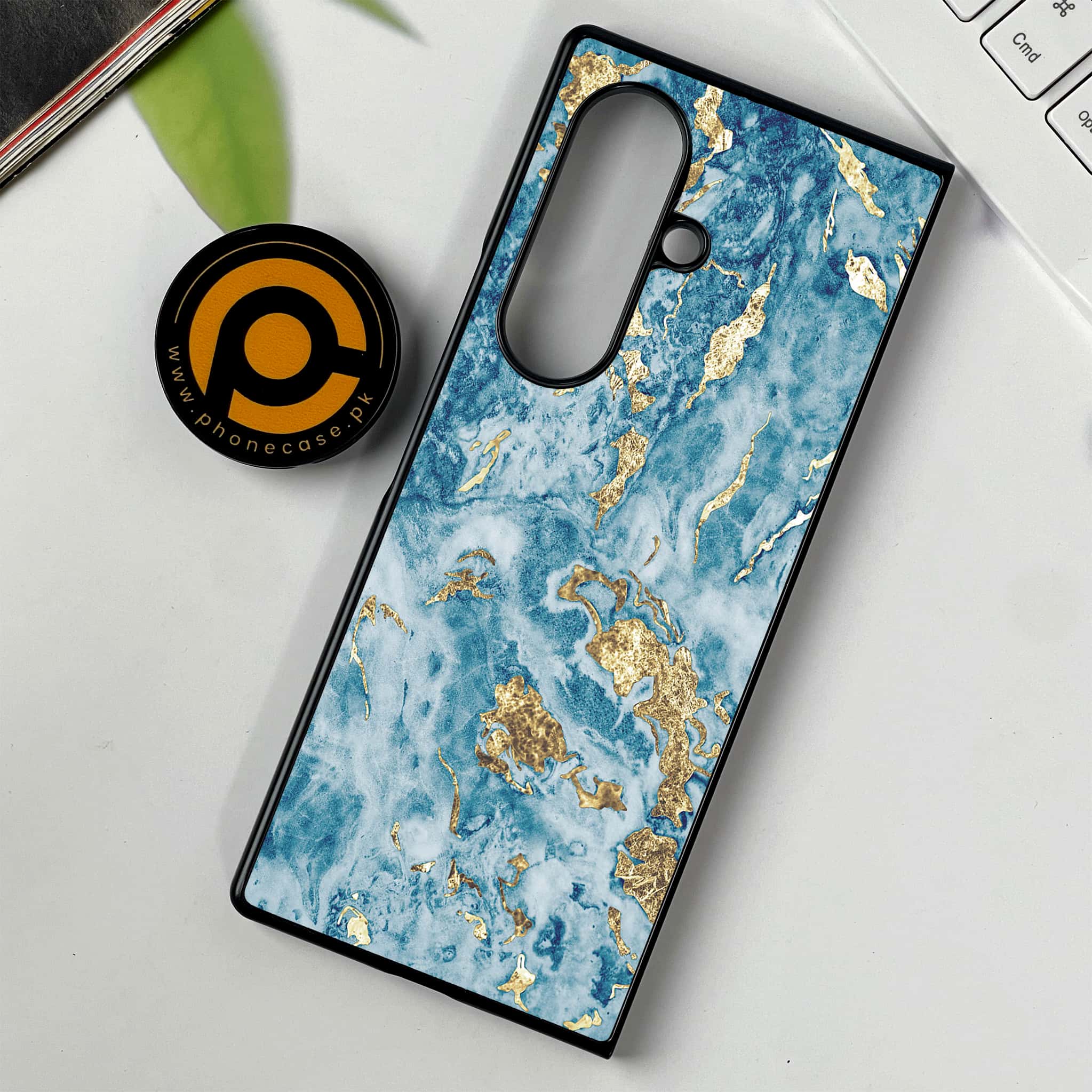 Samsung Galaxy Z Fold 7 - Blue Marble 2.0 Series - Premium Metal Printed soft Bumper shock Proof Case