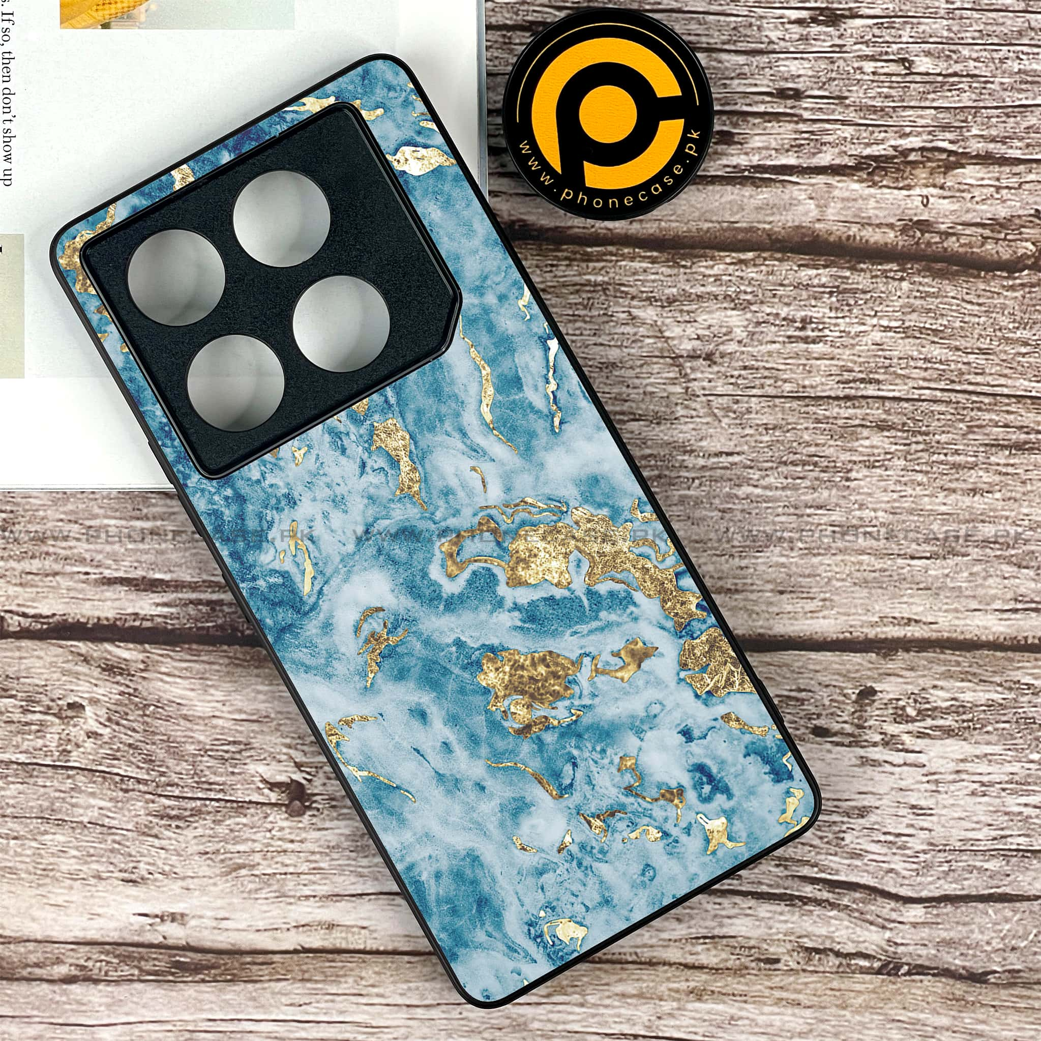 Infinix GT 20 Pro - Blue Marble 2.0 Series - Premium Printed Glass soft Bumper shock Proof Case