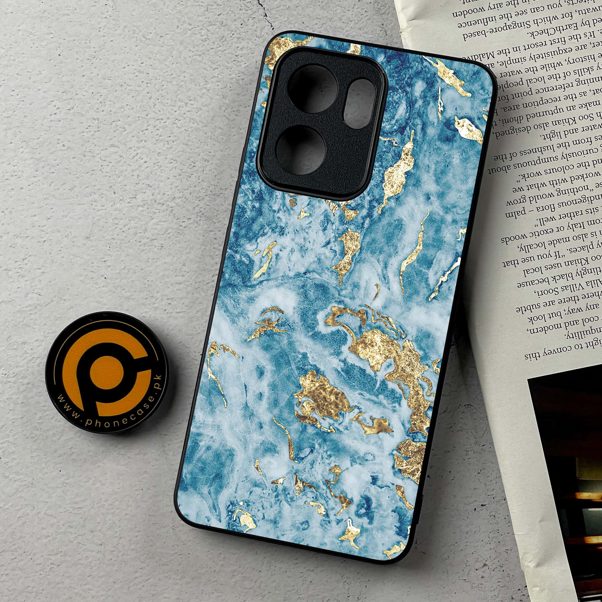 Oppo Reno 13F - Blue Marble 2.0 Series - Premium Metal Printed Soft Bumper Shockproof Case