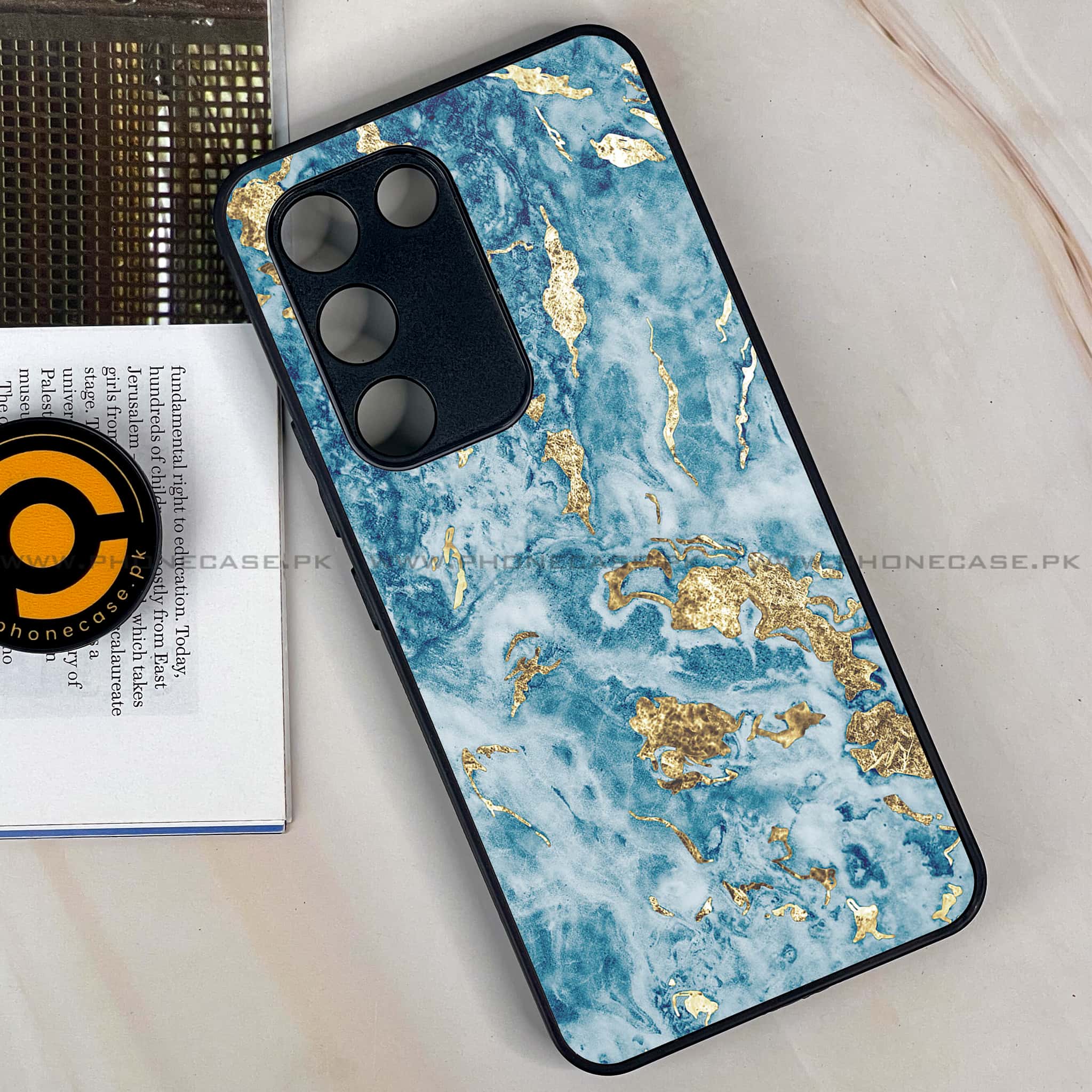 Vivo Y200e - Blue Marble 2.0 Series - Premium Metal Printed soft Bumper shock Proof Case