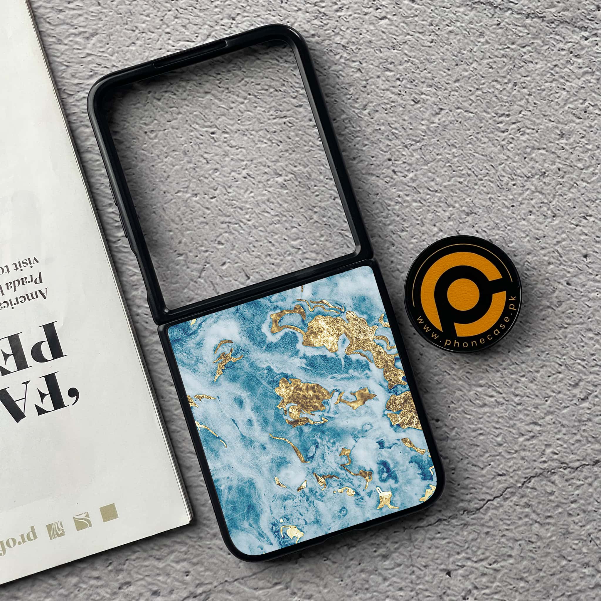 Xiaomi Mix Flip - Blue Marble 2.0 Series - Premium Metal  Printed soft Bumper shock Proof Case