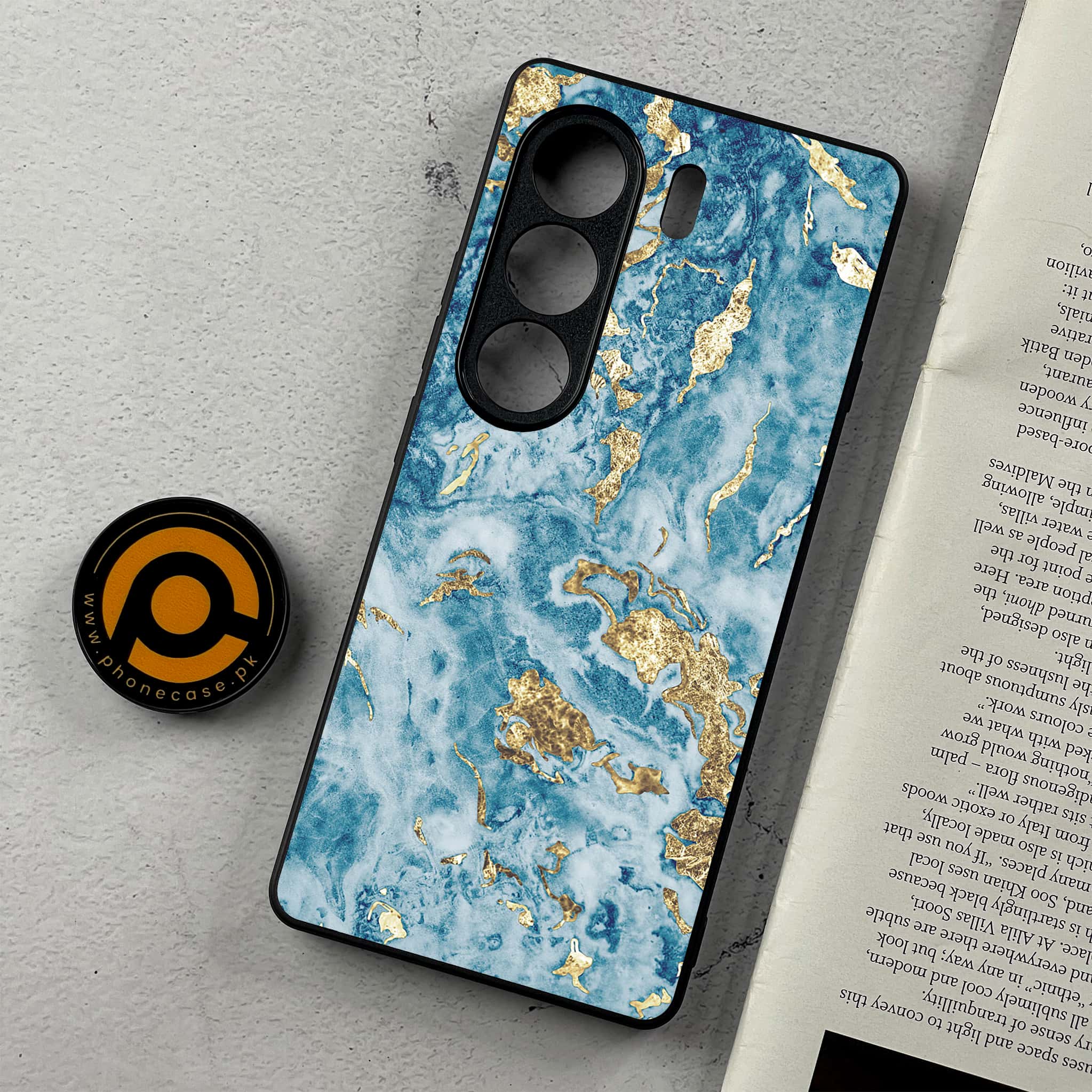 Tecno Camon 40 - Blue Marble 2.0 Series  - Premium Metal Printed Soft Bumper Shockproof Case