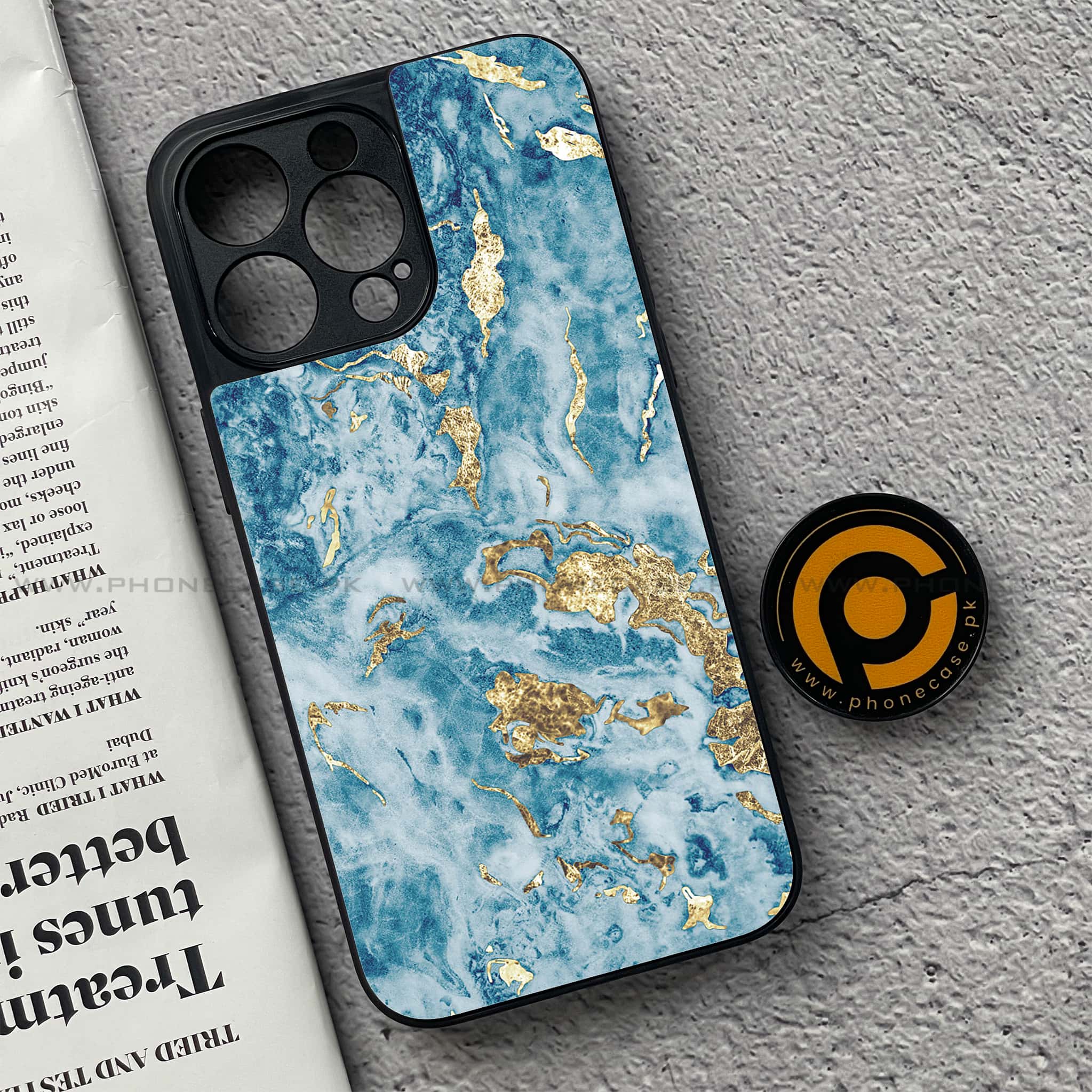 iPhone 15 Pro - Blue Marble Series V 2.0 - Premium Metal Printed soft Bumper shock Proof Case