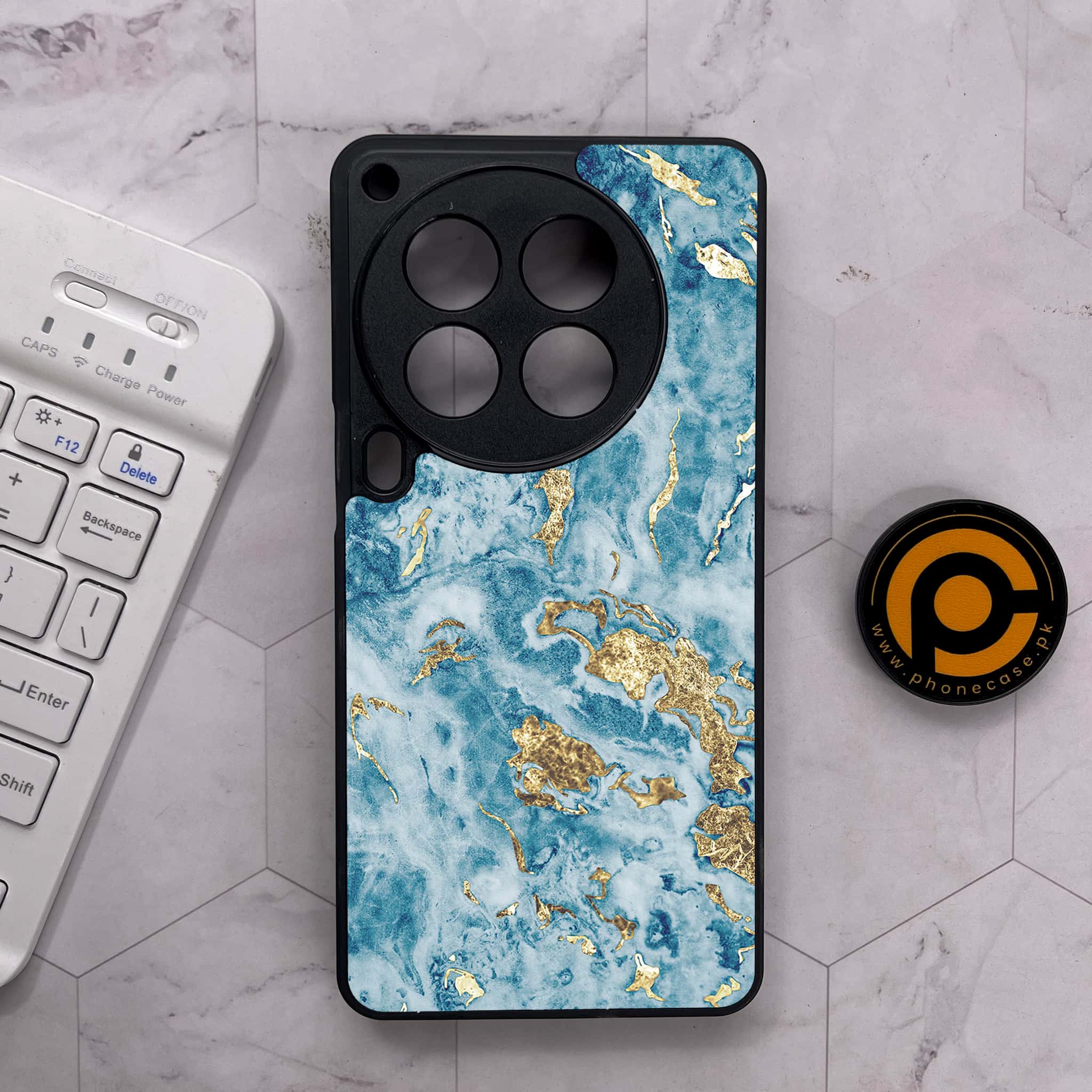 Tecno Camon 30 Premier - Blue Marble 2.0 Series - Premium Metal Printed soft Bumper shock Proof Case