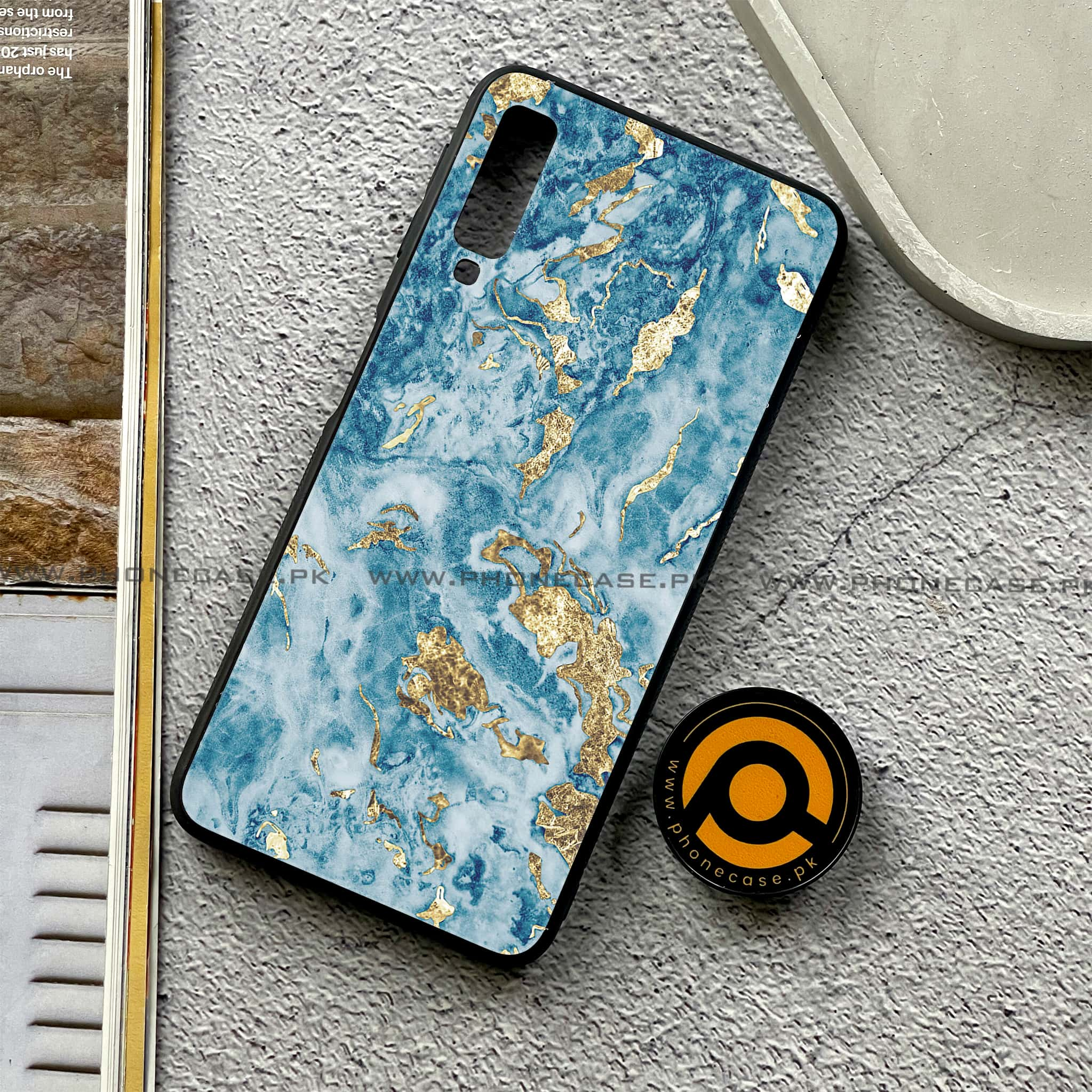 Galaxy A7 2018 - Blue Marble 2.0 Series - Premium Printed Metal soft Bumper shock Proof Case