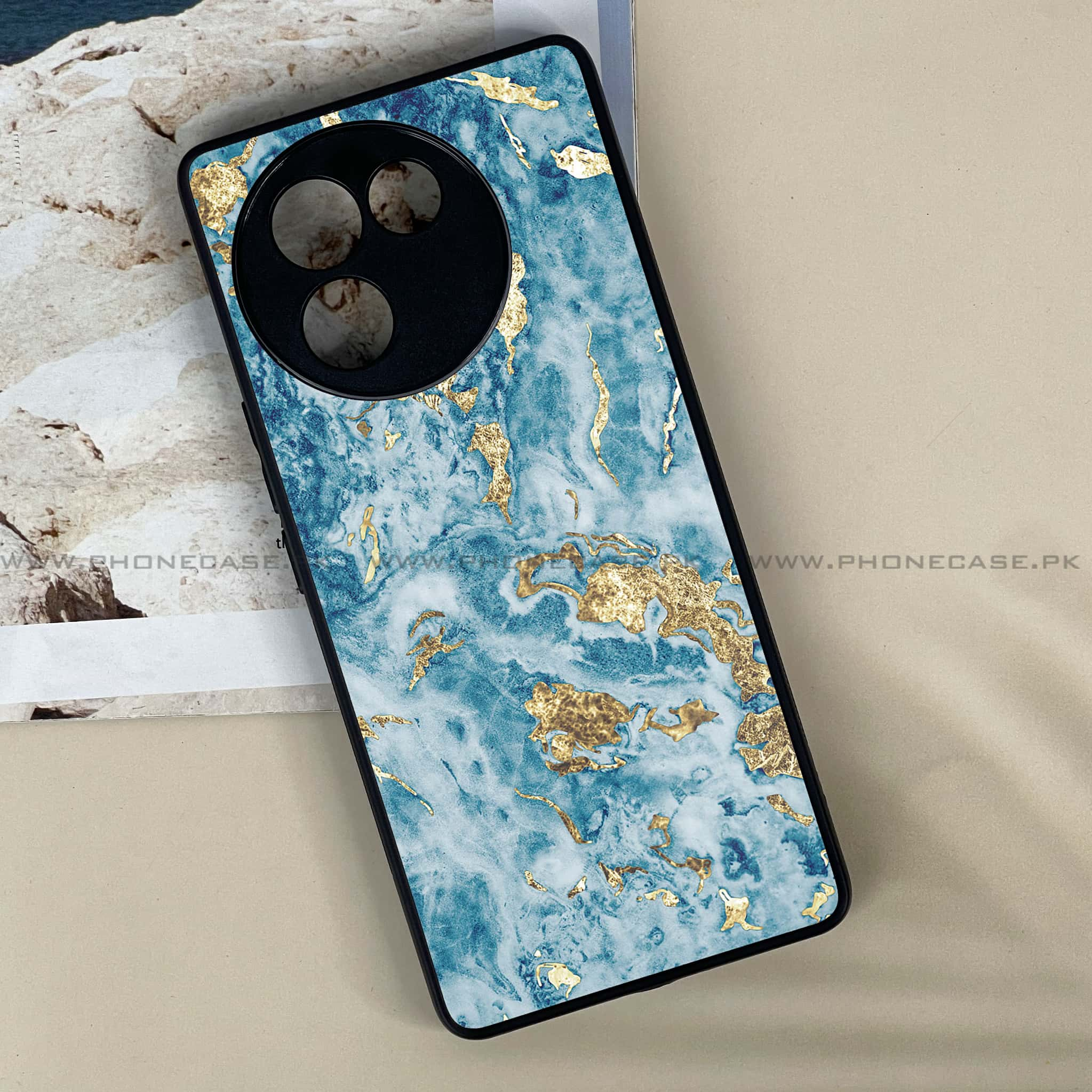 Vivo V30E - Blue Marble 2.0 Series - Premium Printed Metal soft Bumper shock Proof Case