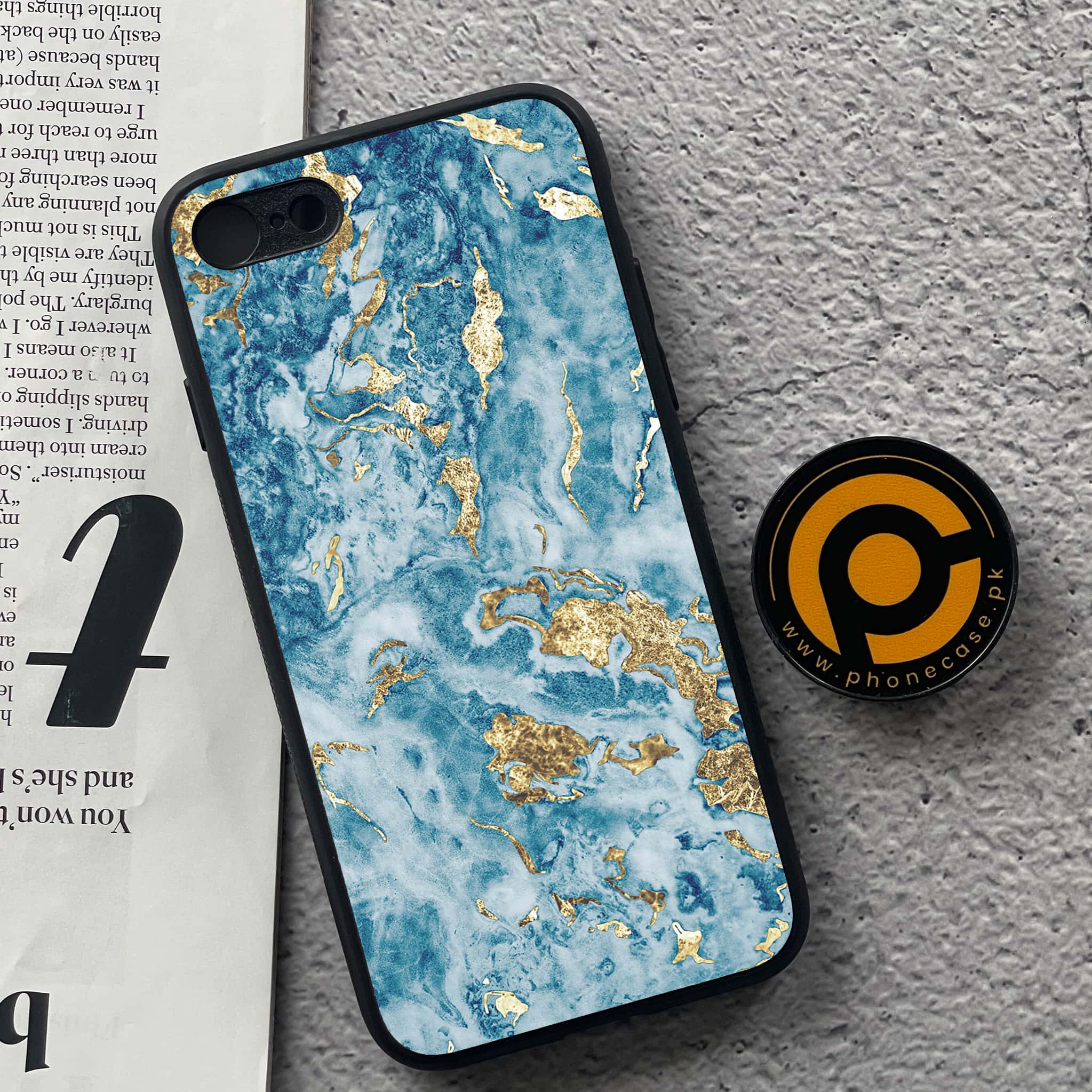 iPhone 7 / 8 - Blue Marble Series V 2.0 - Premium Printed Glass soft Bumper shock Proof Case