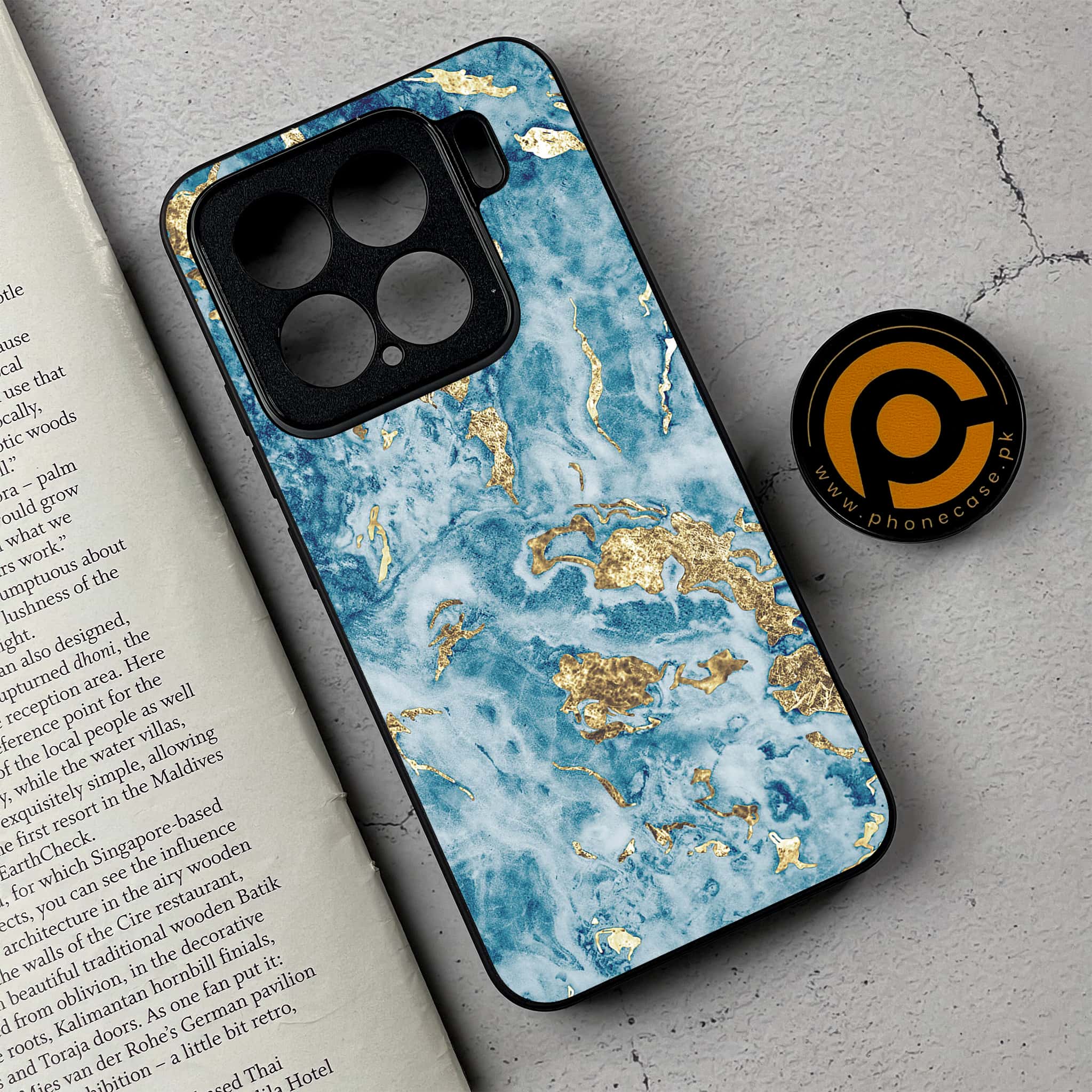 Xiaomi 15 - Blue Marble 2.0 Series - Premium Metal Printed soft Bumper shock Proof Case