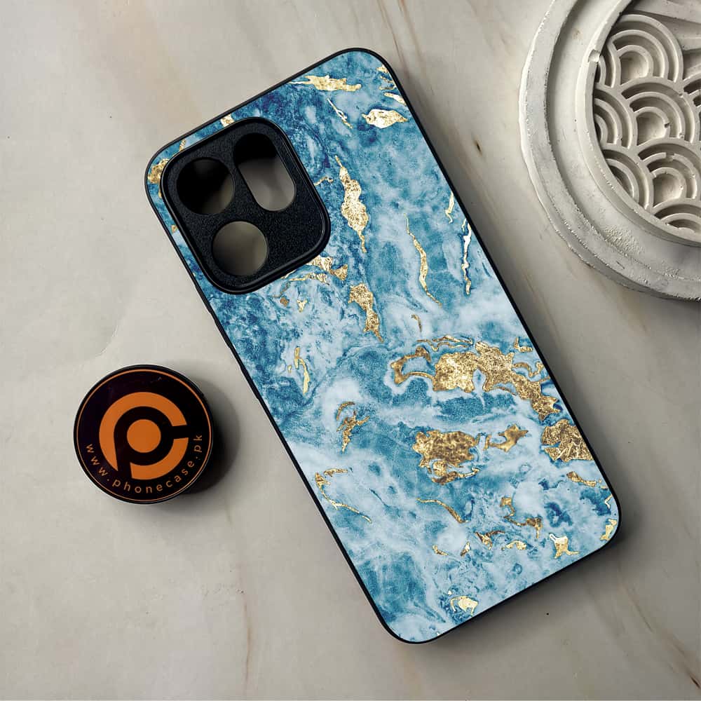 Oppo Reno 14F - Blue Marble 2.0 Series - Premium Metal Printed Soft Bumper Shockproof Case