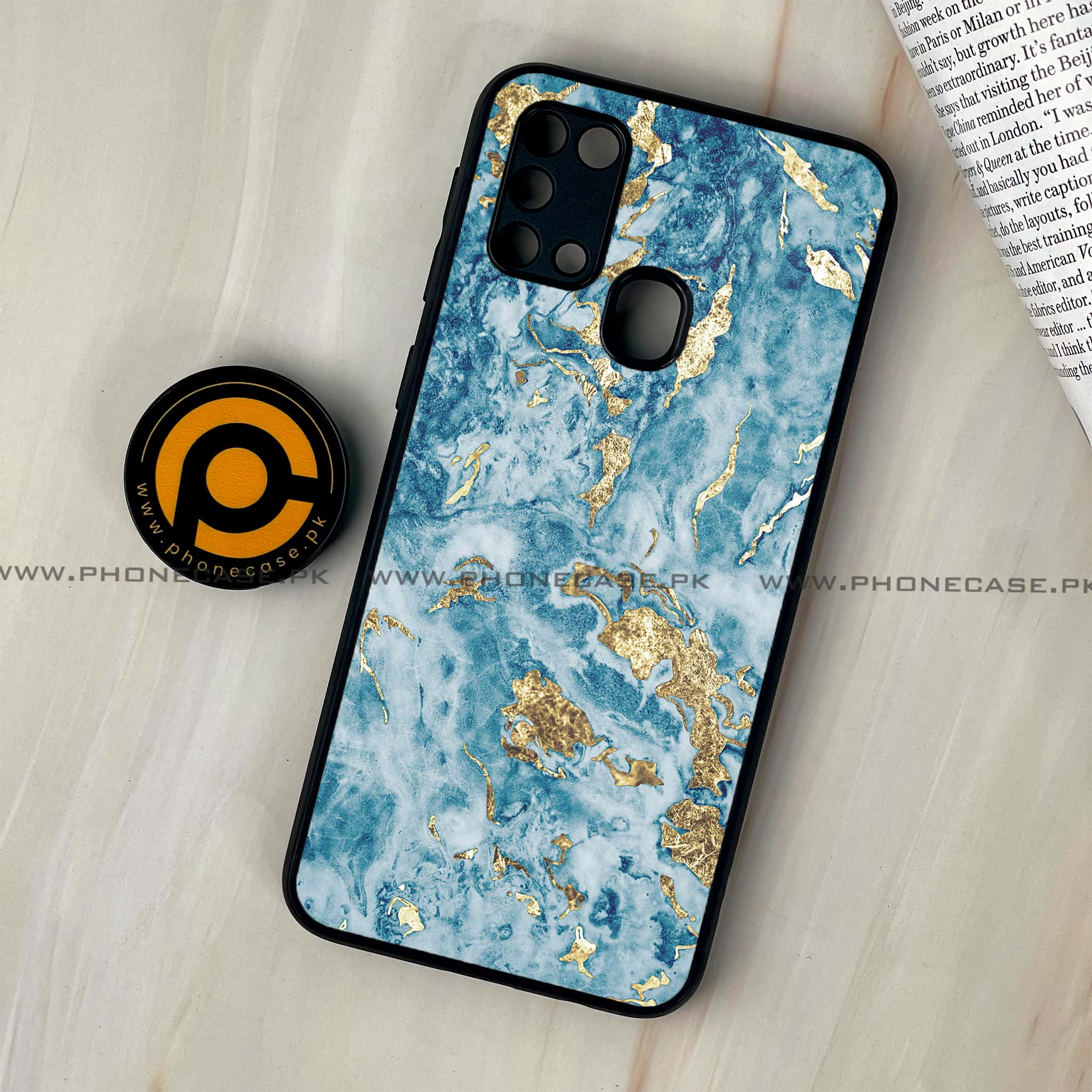 Galaxy M31 - Blue Marble 2.0 Series - Premium Printed Glass soft Bumper shock Proof Case