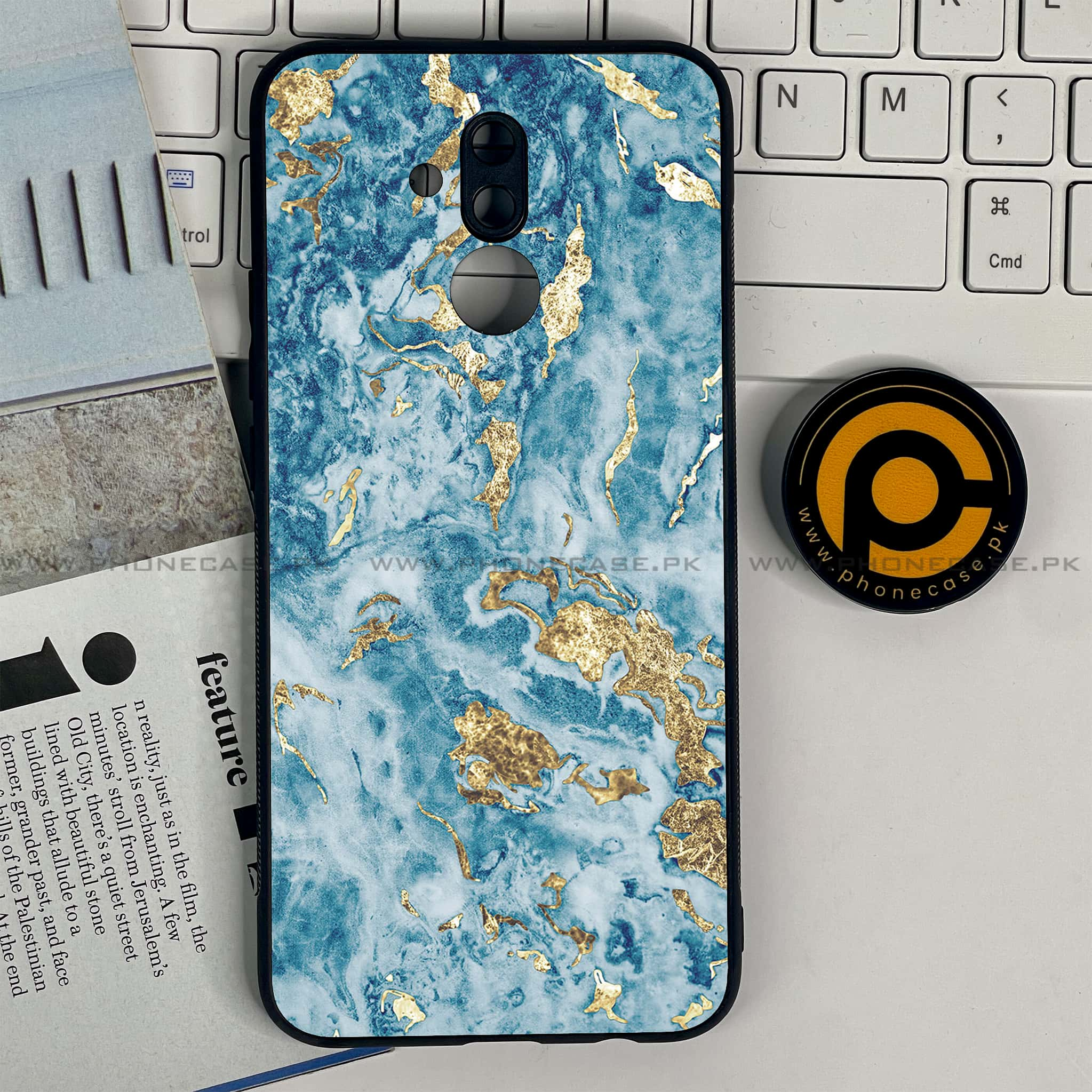 Huawei Mate 20 Lite - Blue Marble 2.0 Series - Premium Printed Glass soft Bumper shock Proof Case