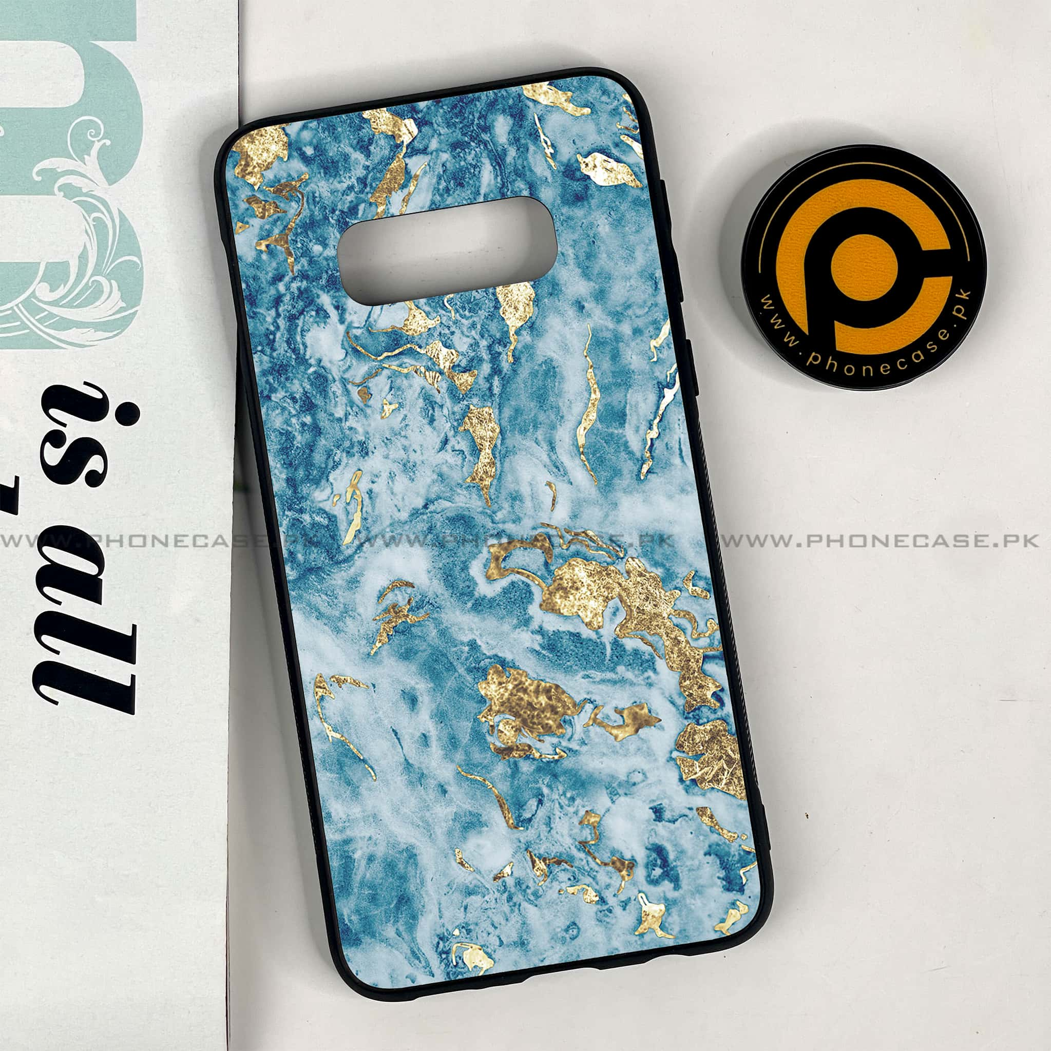 Galaxy S10e - Blue Marble 2.0 Series - Premium Printed Glass soft Bumper shock Proof Case