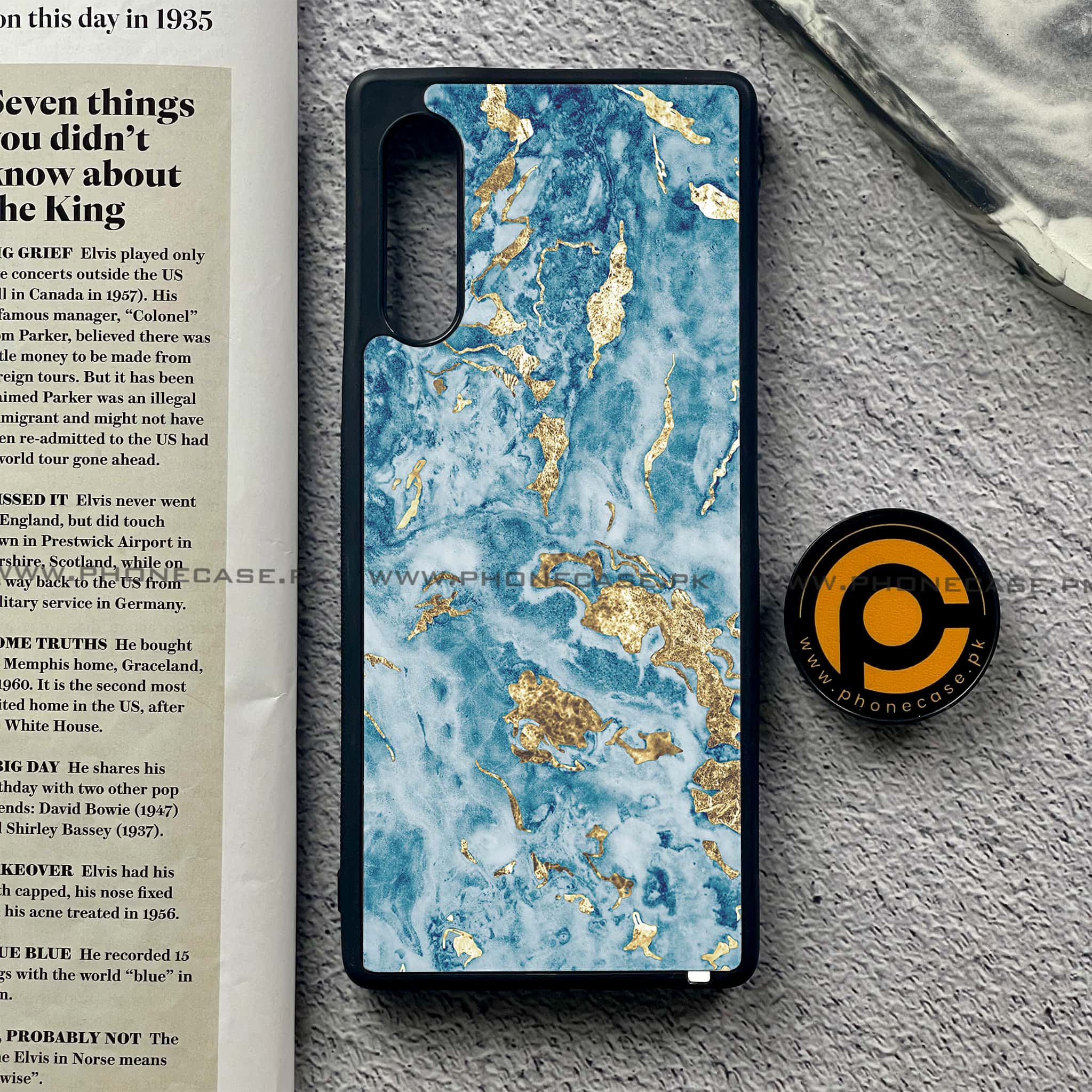 LG G9 - Blue Marble 2.0 Series - Premium Metal Printed soft Bumper shock Proof Case