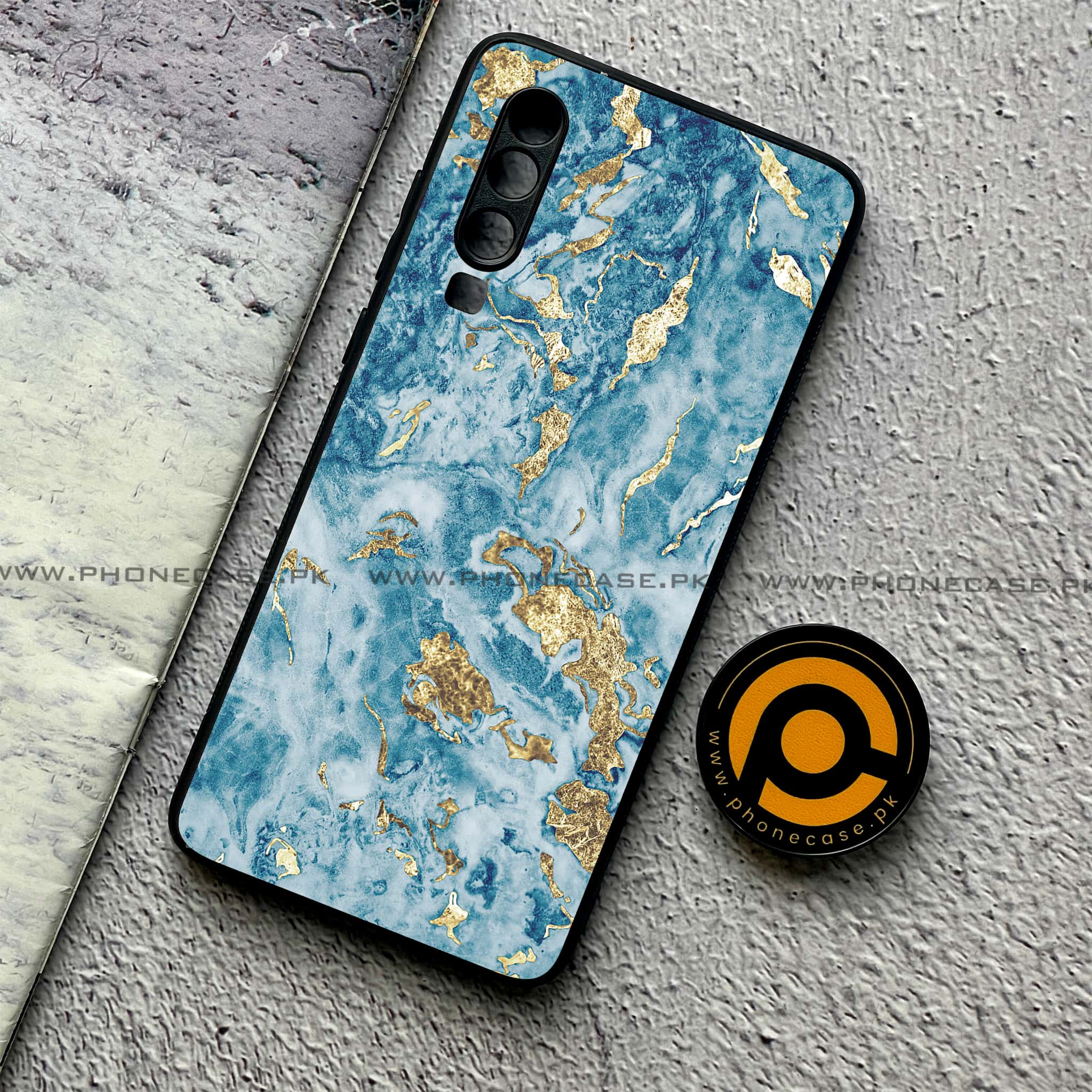 Huawei P30 - Blue Marble 2.0 Series - Premium Printed Glass soft Bumper shock Proof Case