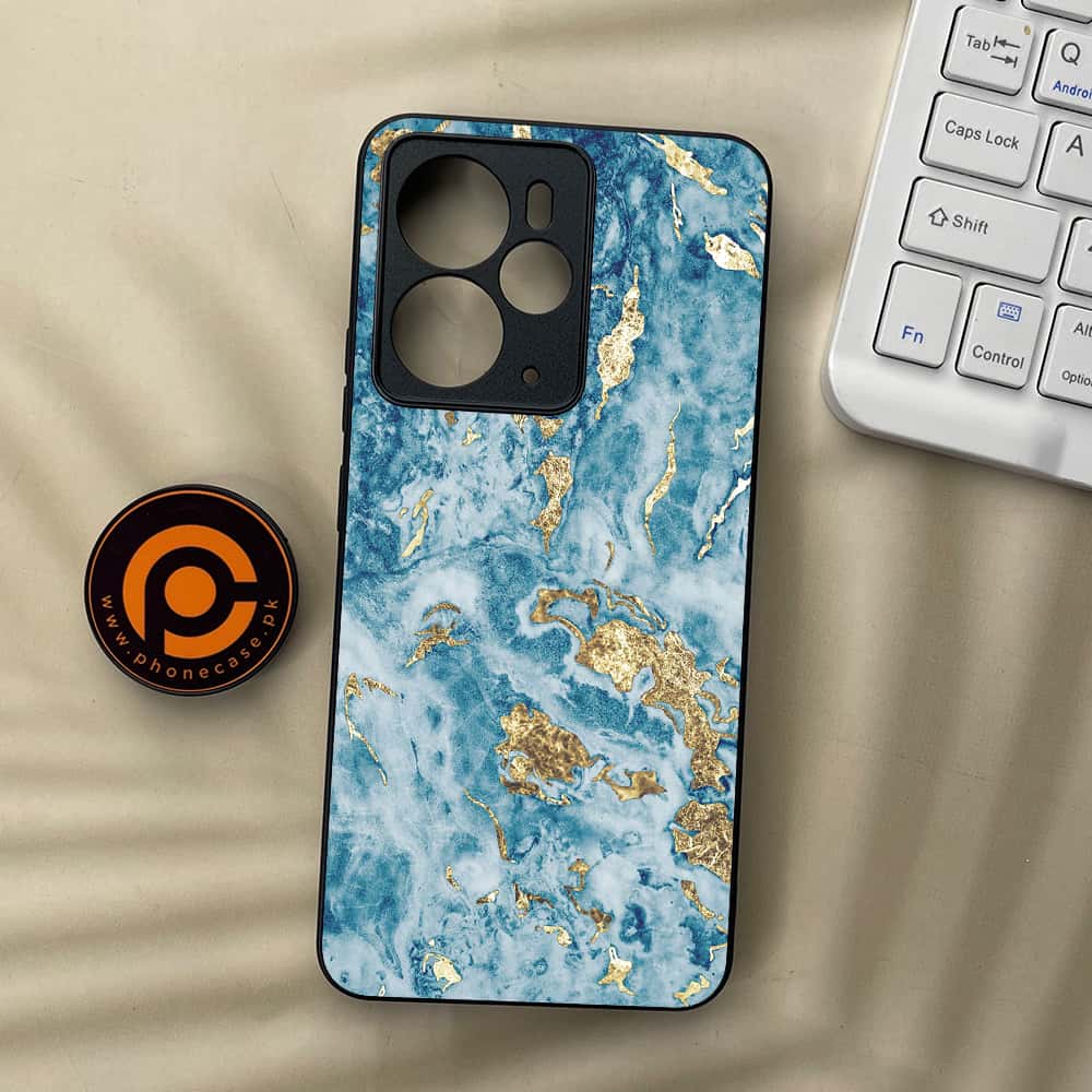 Realme 14T 5G - Blue Marble 2.0 Series - Premium Metal Printed soft Bumper Shock Proof Case