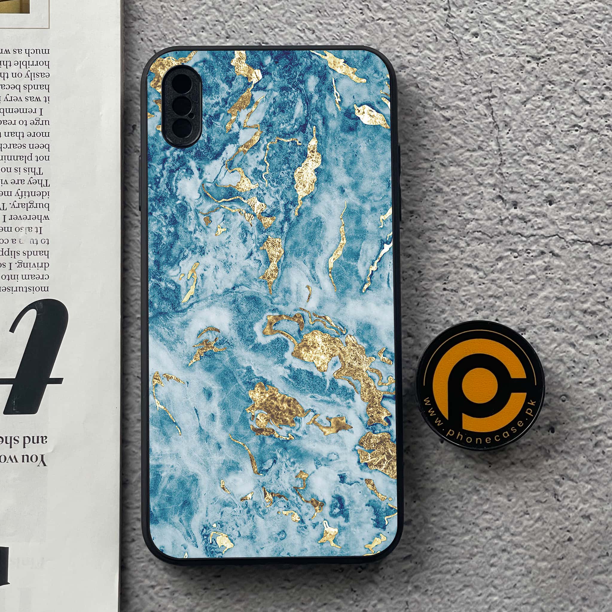 iPhone Xs Max - Blue Marble Series V 2.0 - Premium Metal Printed soft Bumper shock Proof Case