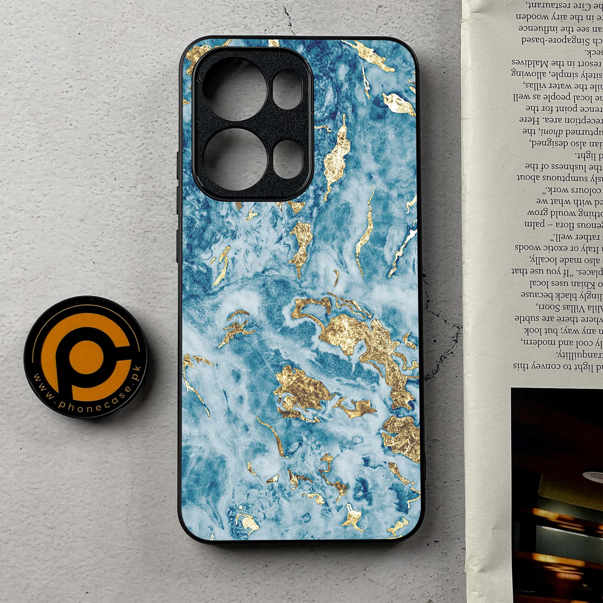 Oppo Reno 13 Pro - Blue Marble 2.0 Series - Premium Metal Printed Soft Bumper Shockproof Case