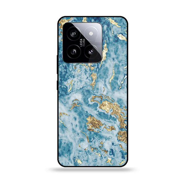 Xiaomi 14 - Blue Marble 2.0  Design 7  - Premium Printed Glass soft Bumper shock Proof Case