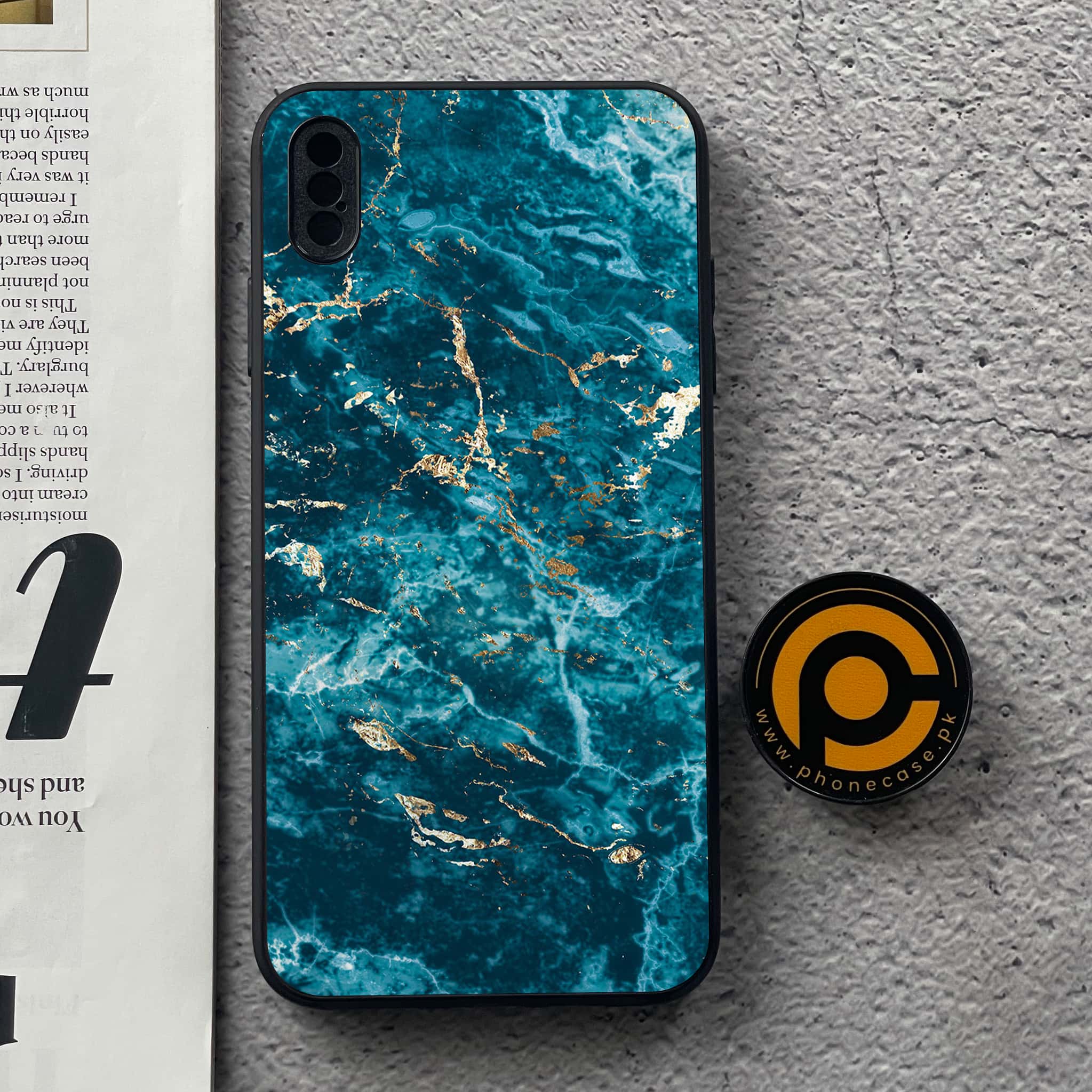 iPhone Xs Max - Blue Marble Series V 2.0 - Premium Metal Printed soft Bumper shock Proof Case