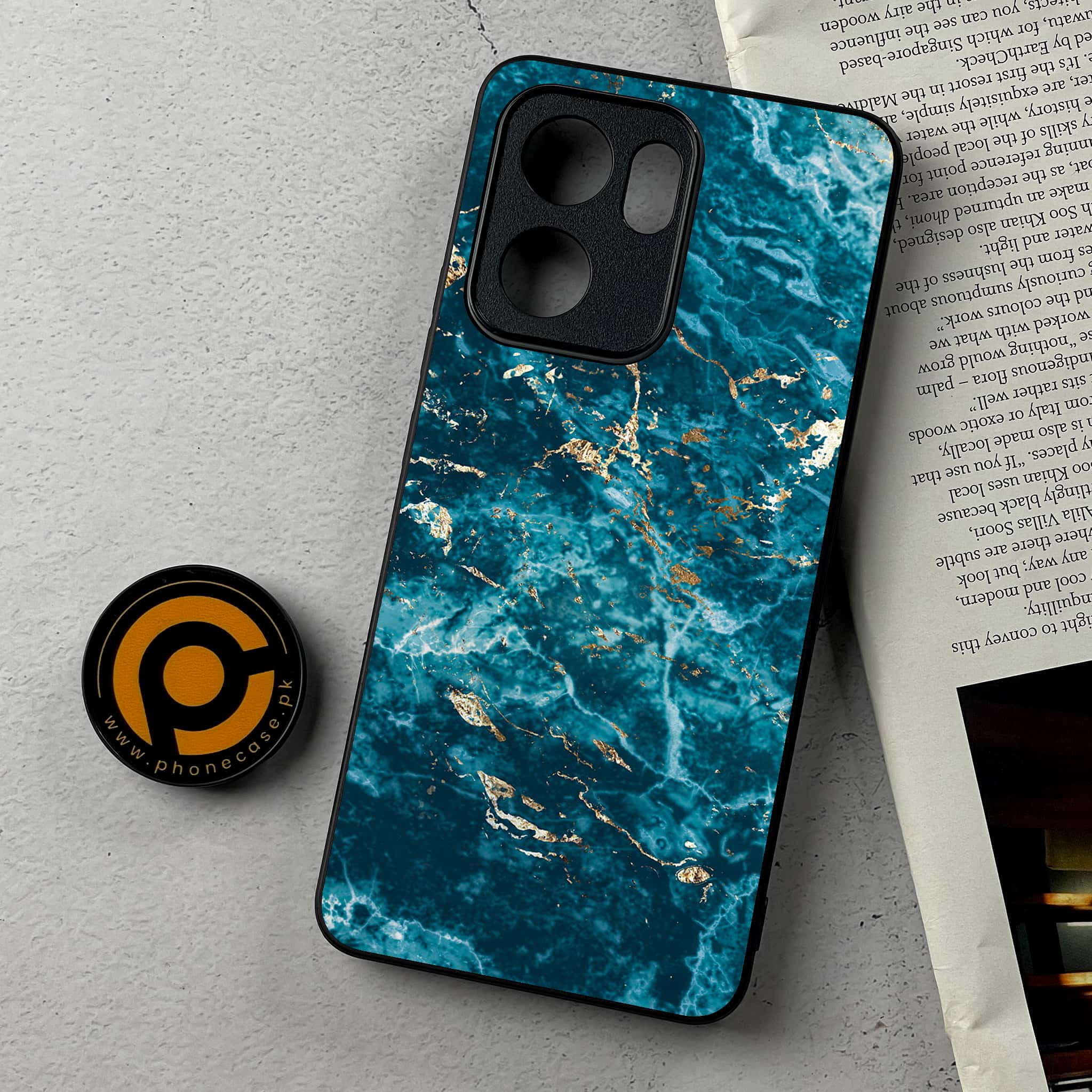 Oppo Reno 13F - Blue Marble 2.0 Series - Premium Metal Printed Soft Bumper Shockproof Case