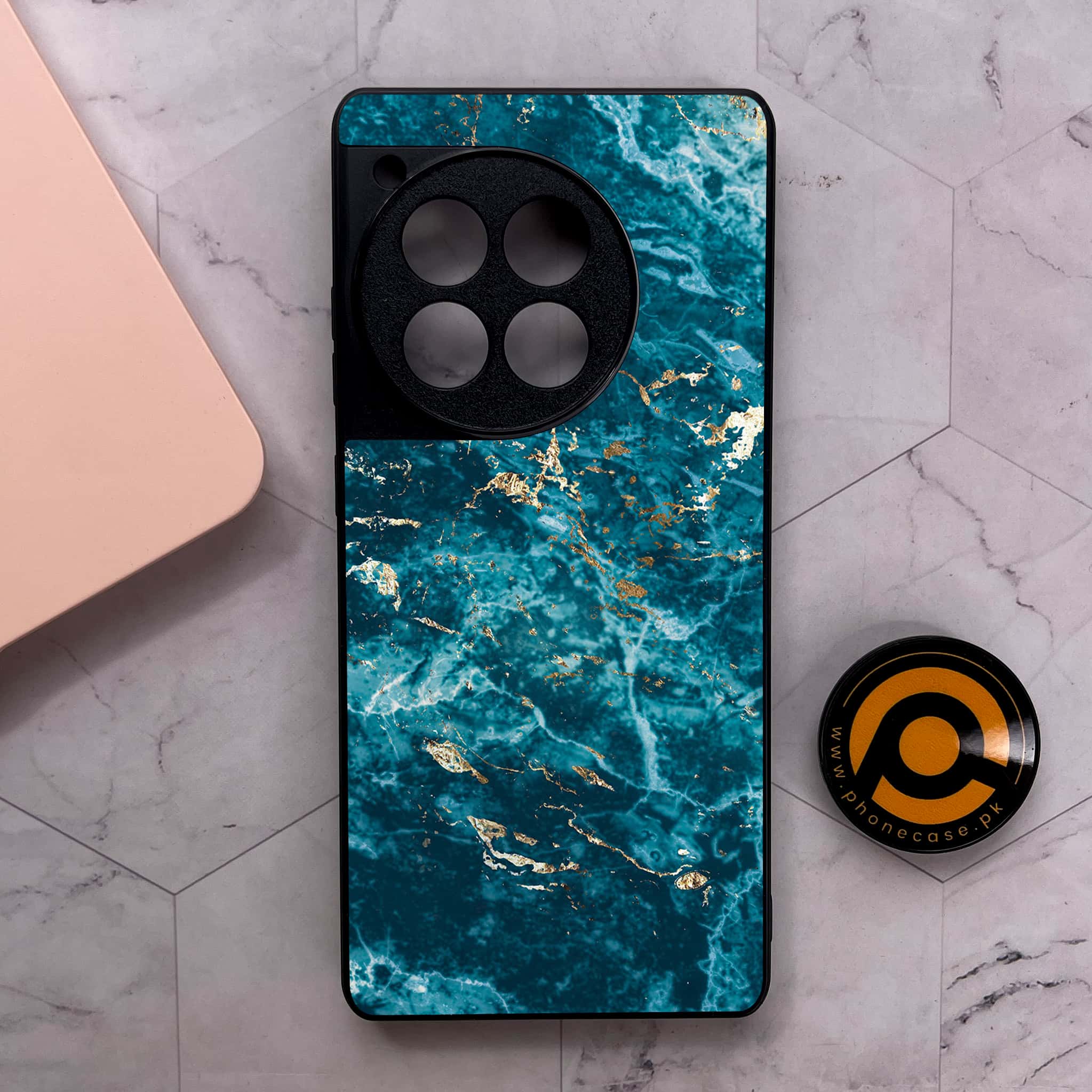 OnePlus 12R - Blue Marble 2.0 Series - Premium Metal Printed soft Bumper shock Proof Case