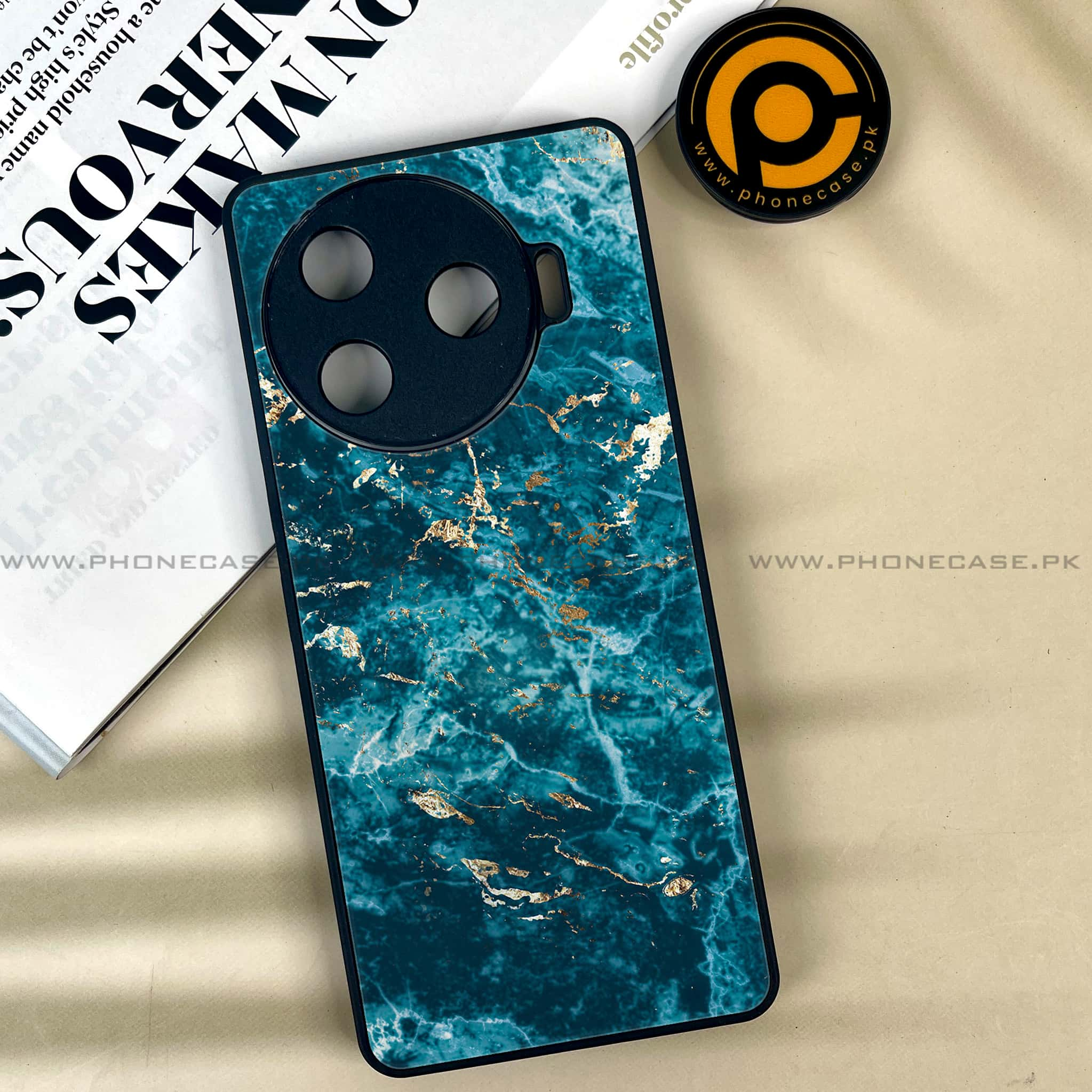 Tecno Camon 30 Pro - Blue Marble 2.0 Series - Premium Printed Glass soft Bumper shock Proof Case