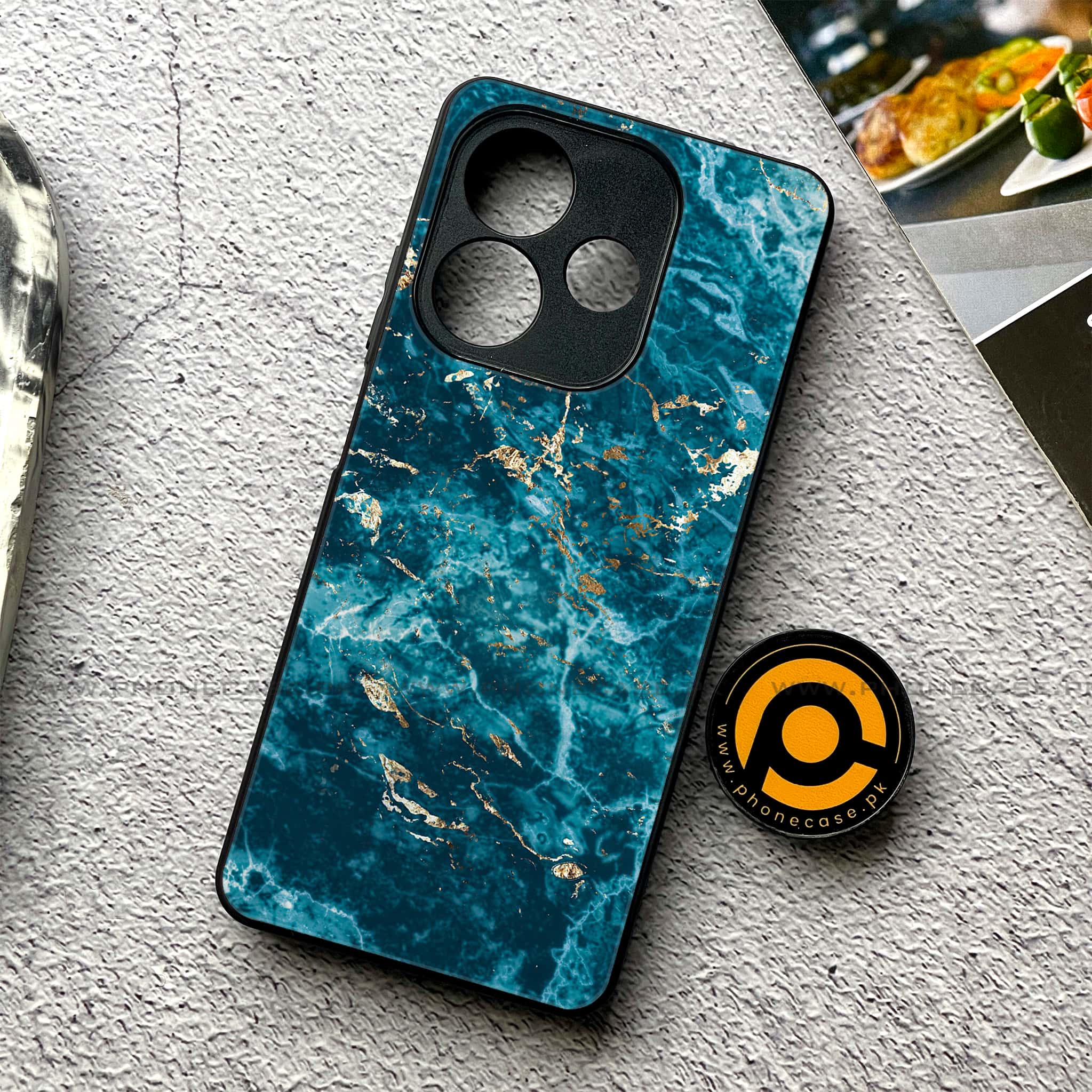 Oppo A5 Pro - Blue Marble 2.0 Series - Premium Metal Printed soft Bumper shock Proof Case