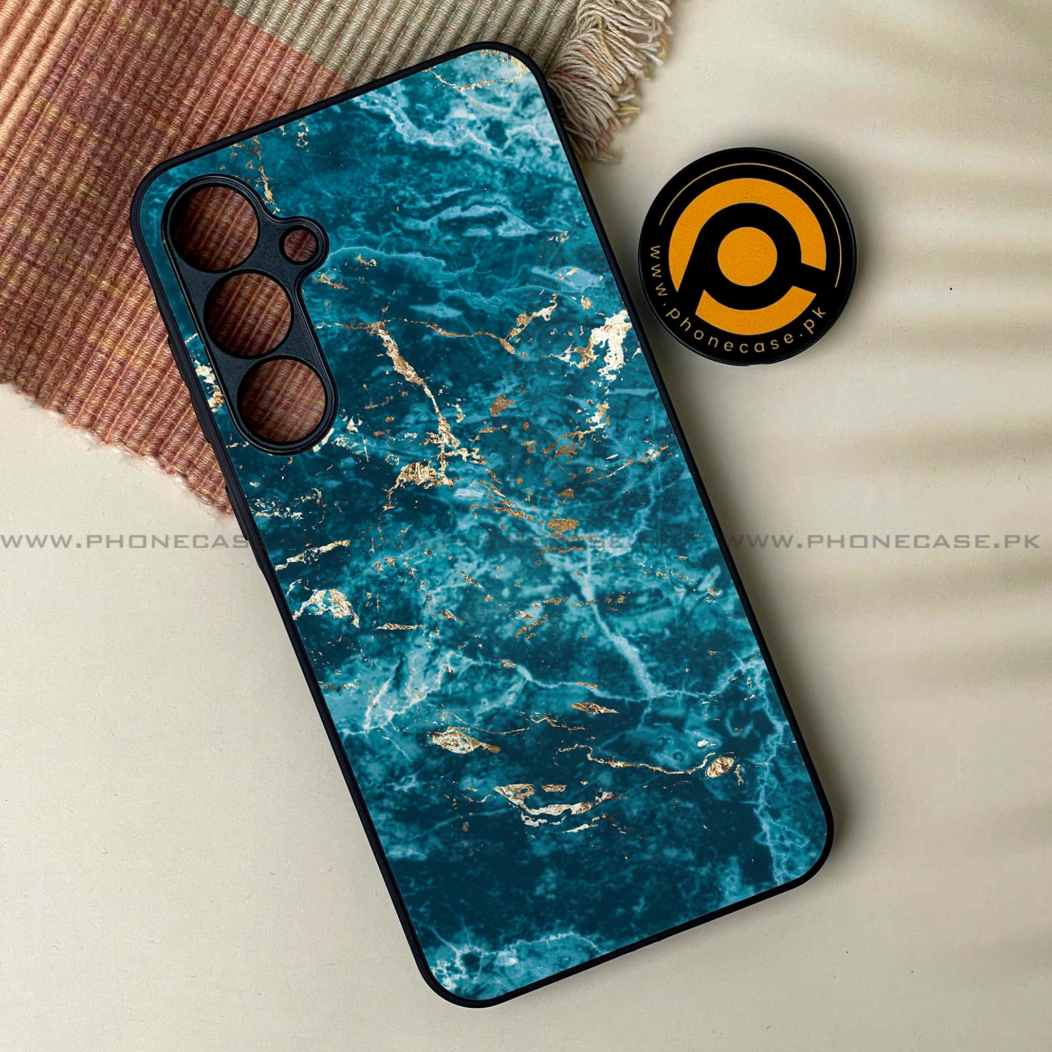 Galaxy A35 5G - Blue Marble Series V 2.0 - Premium Printed Glass soft Bumper shock Proof Case