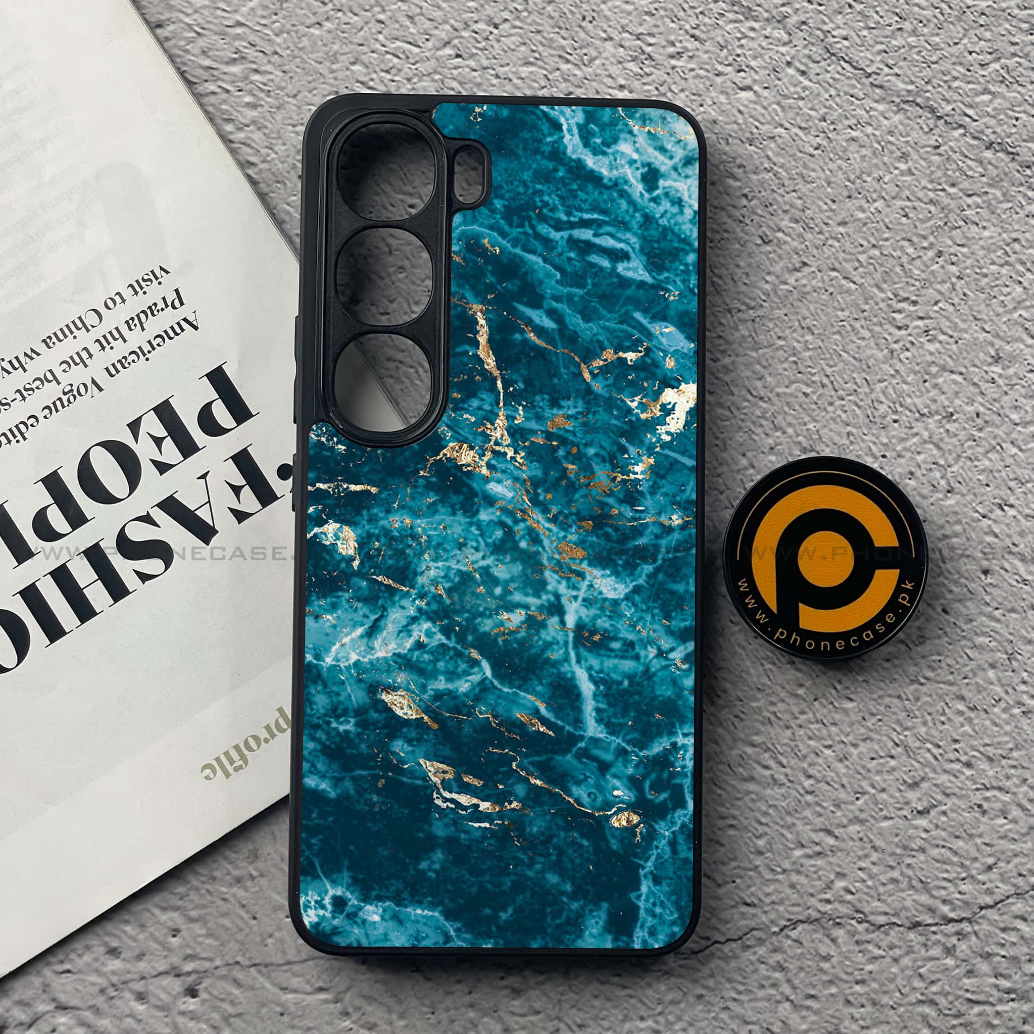 Vivo V40 Lite (IDN) - Blue Marble 2.0 Series - Premium Metal Printed soft Bumper Shock Proof Case