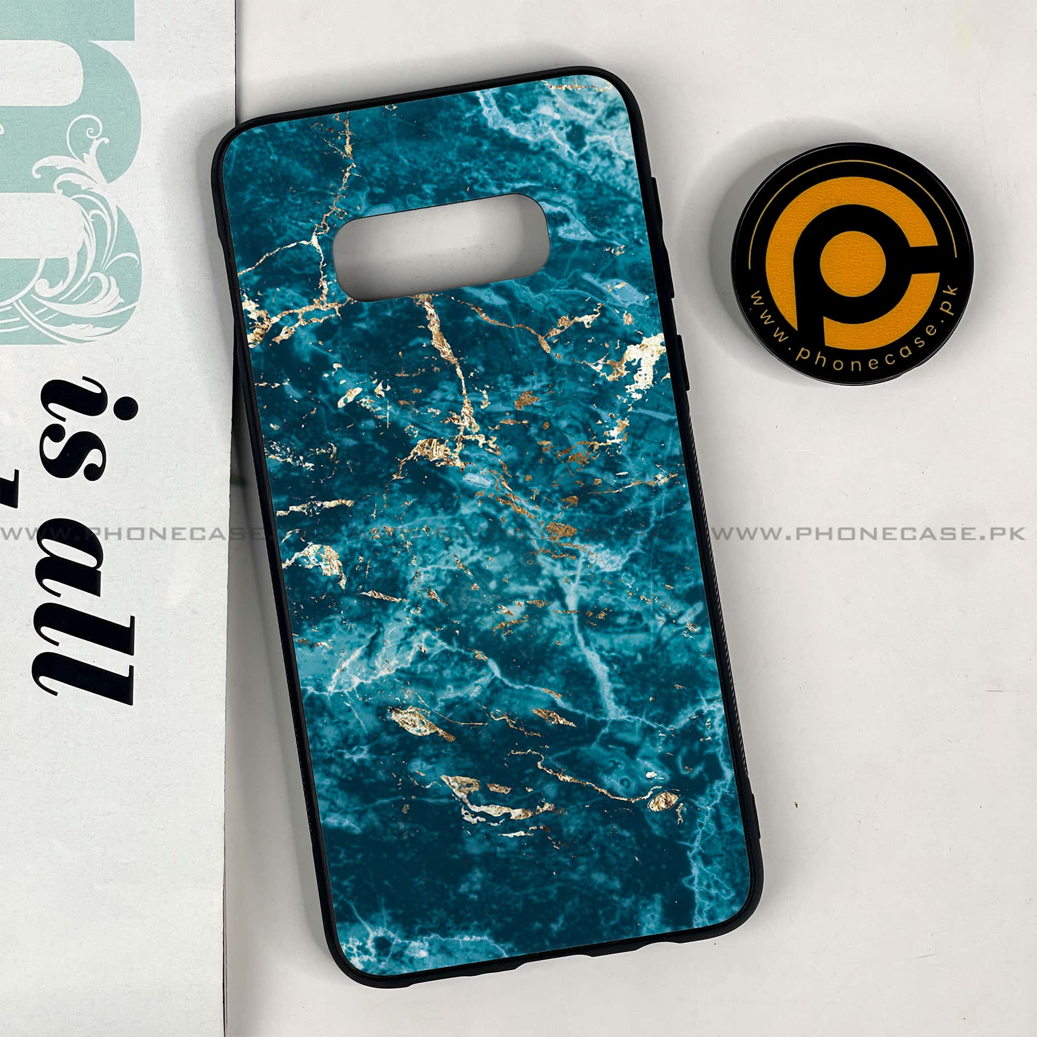 Galaxy S10e - Blue Marble 2.0 Series - Premium Printed Glass soft Bumper shock Proof Case