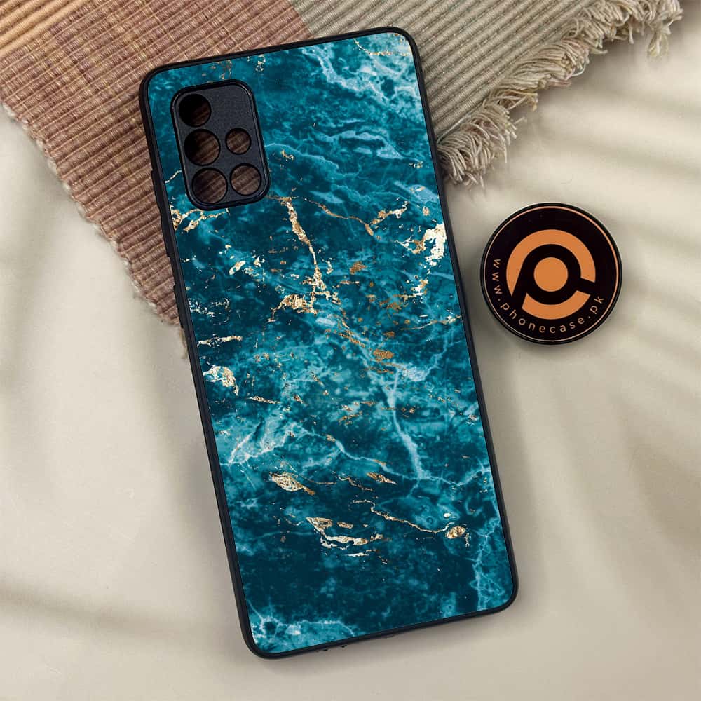 Samsung Galaxy A71 - Blue Marble 2.0 Series - Premium Metal Printed soft Bumper shock Proof Case