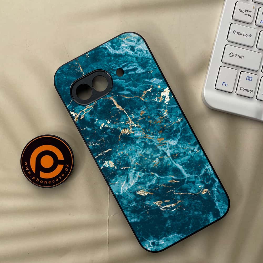 Google Pixel 9a - Blue Marble 2.0 Series - Premium Metal Printed soft Bumper Shock Proof Case