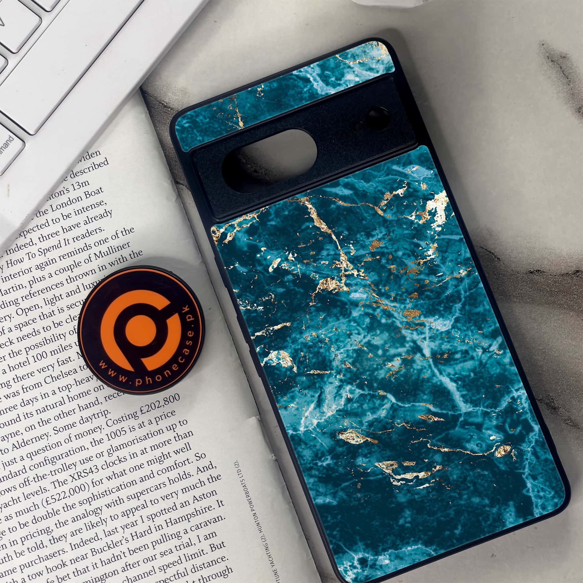 Google Pixel 7 - Blue Marble Series V 2.0 - Premium Metal Printed soft Bumper Shock Proof Case