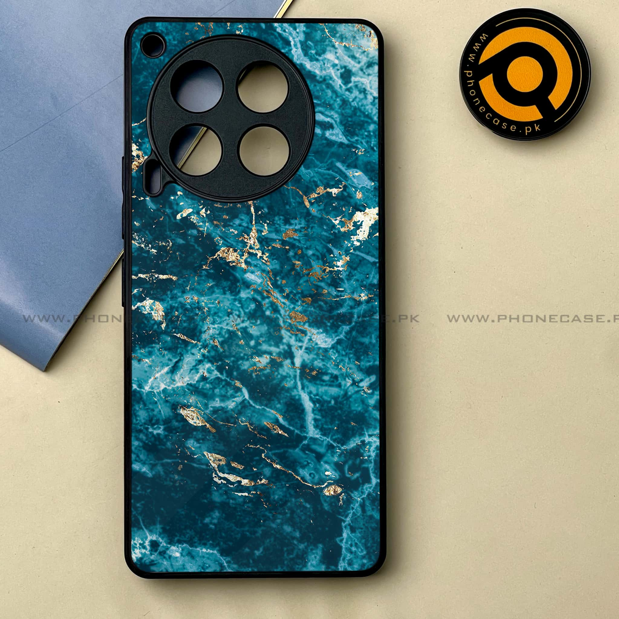 Tecno Camon 30 - Blue Marble 2.0 Series -  Premium Printed Metal soft Bumper shock Proof Case