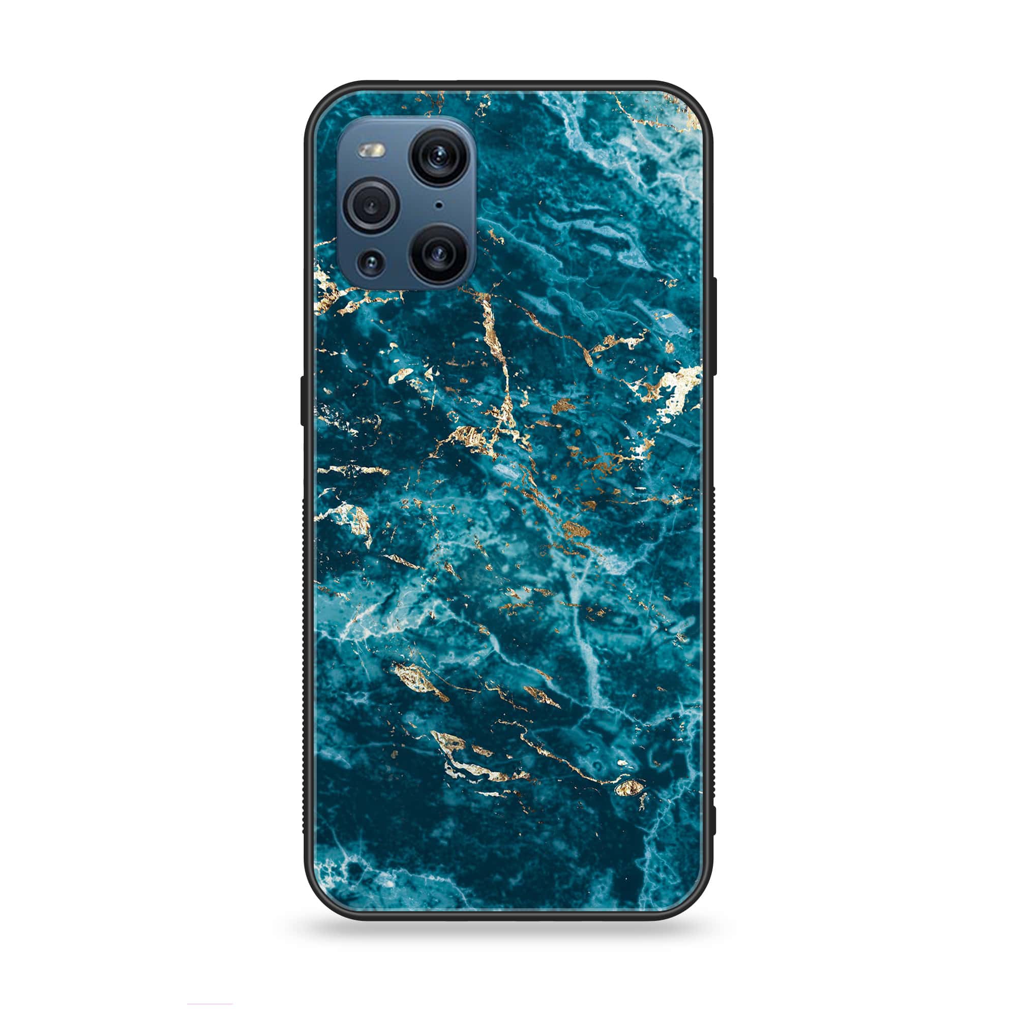 Oppo Find X3 - Blue Marble 2.0 Series - Premium Printed Glass soft Bumper shock Proof Case