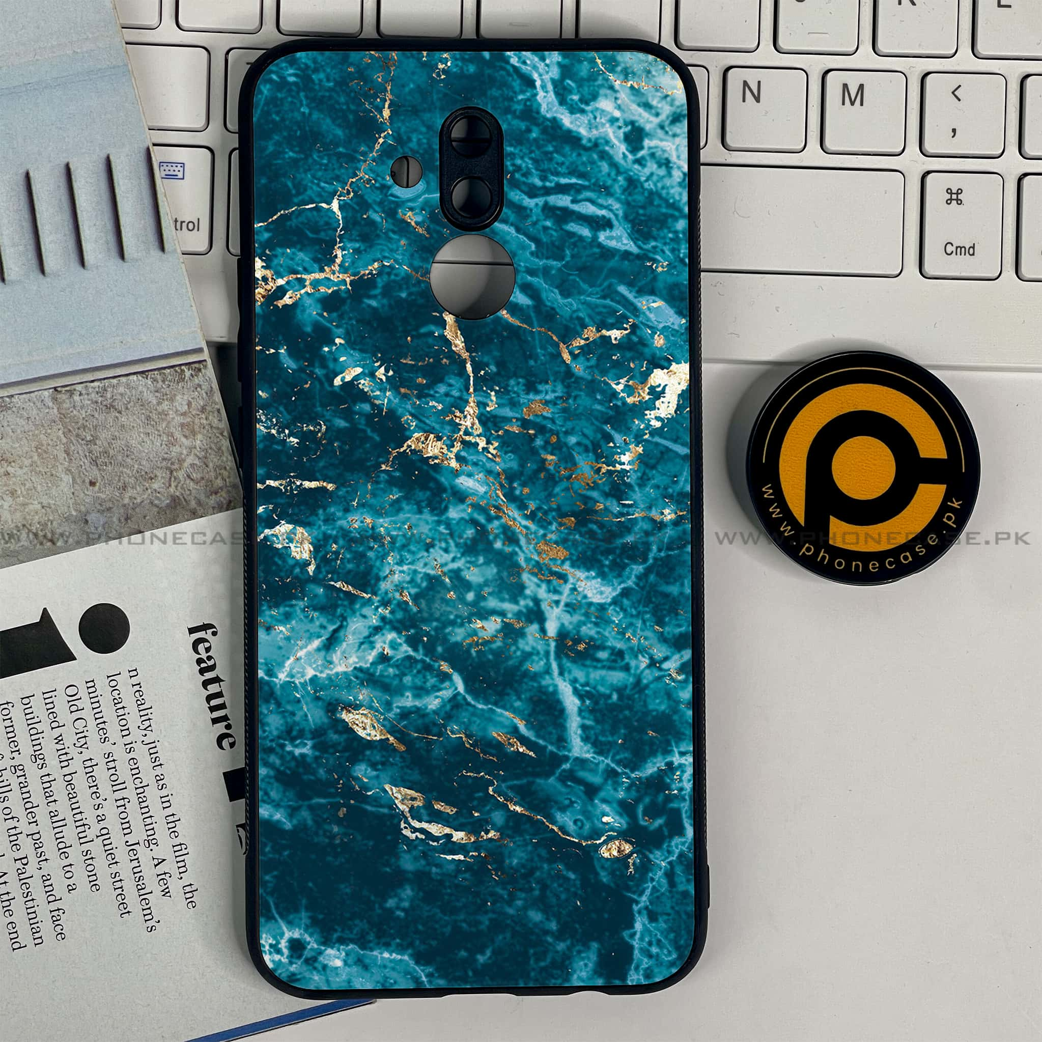 Huawei Mate 20 Lite - Blue Marble 2.0 Series - Premium Printed Glass soft Bumper shock Proof Case