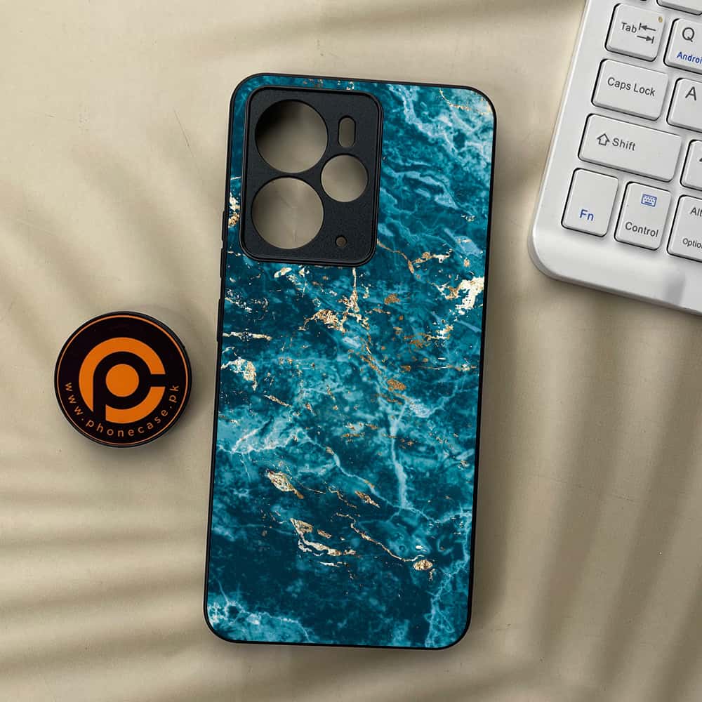 Realme 14 5G - Blue Marble 2.0 Series - Premium Metal Printed soft Bumper Shock Proof Case