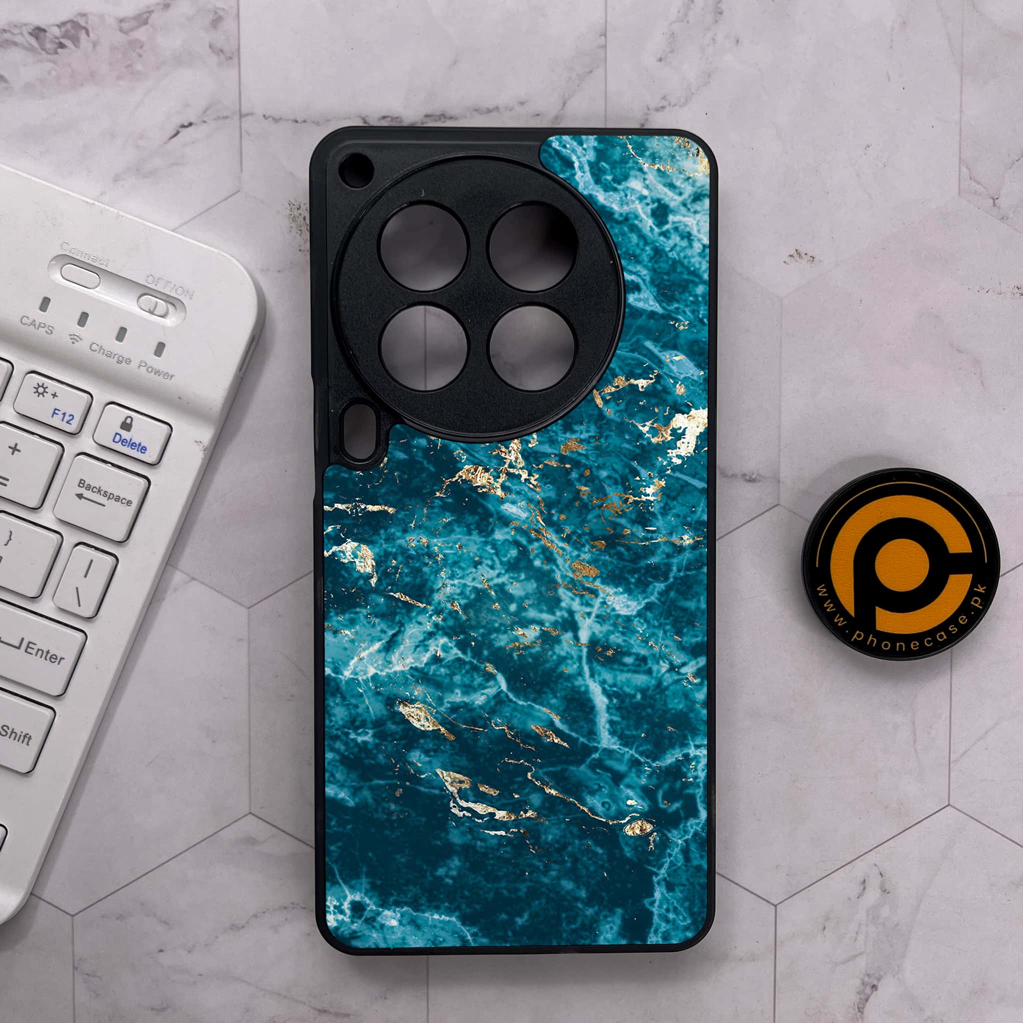 Tecno Camon 30 Premier - Blue Marble 2.0 Series - Premium Metal Printed soft Bumper shock Proof Case