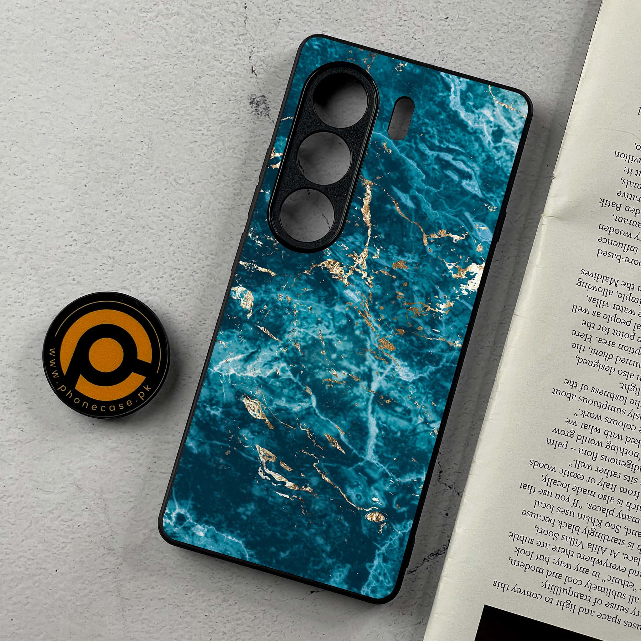 Tecno Camon 40 - Blue Marble 2.0 Series  - Premium Metal Printed Soft Bumper Shockproof Case