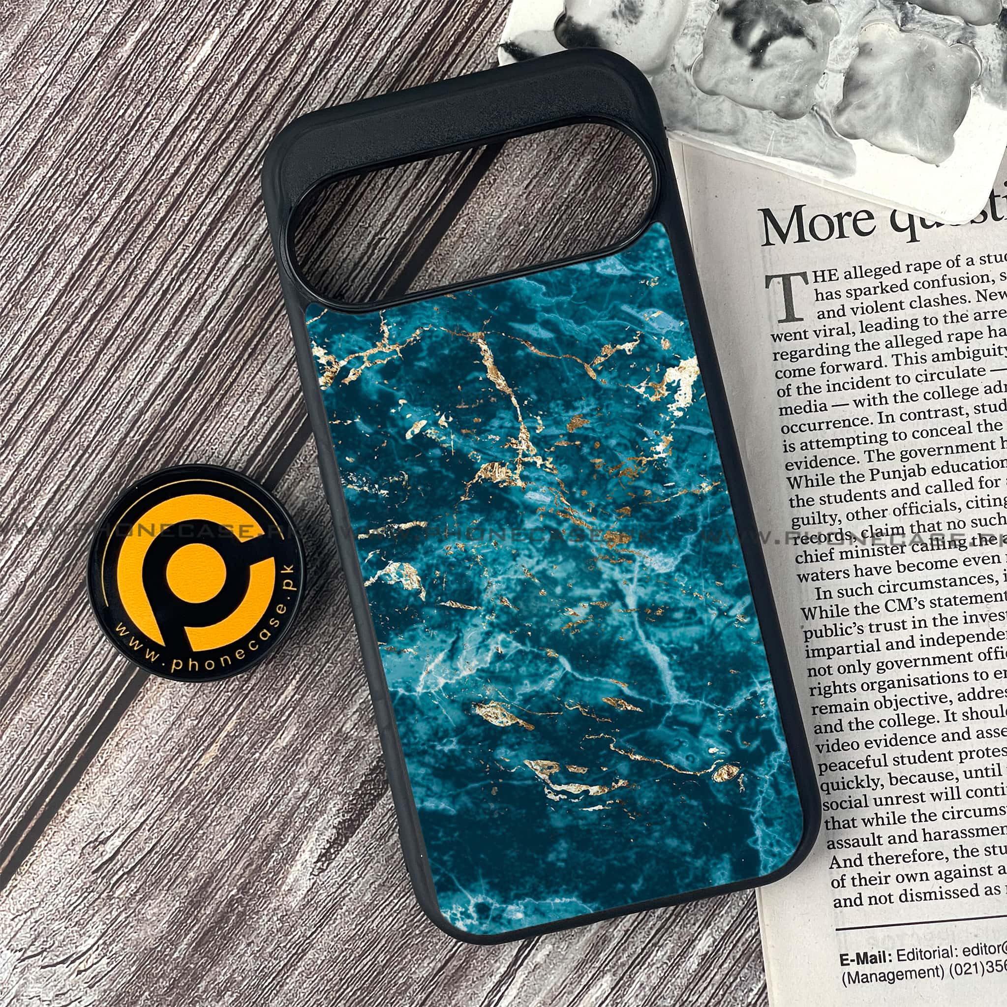 Google Pixel 9 Pro - Blue Marble 2.0 Series - Premium Printed Glass soft Bumper shock Proof Case